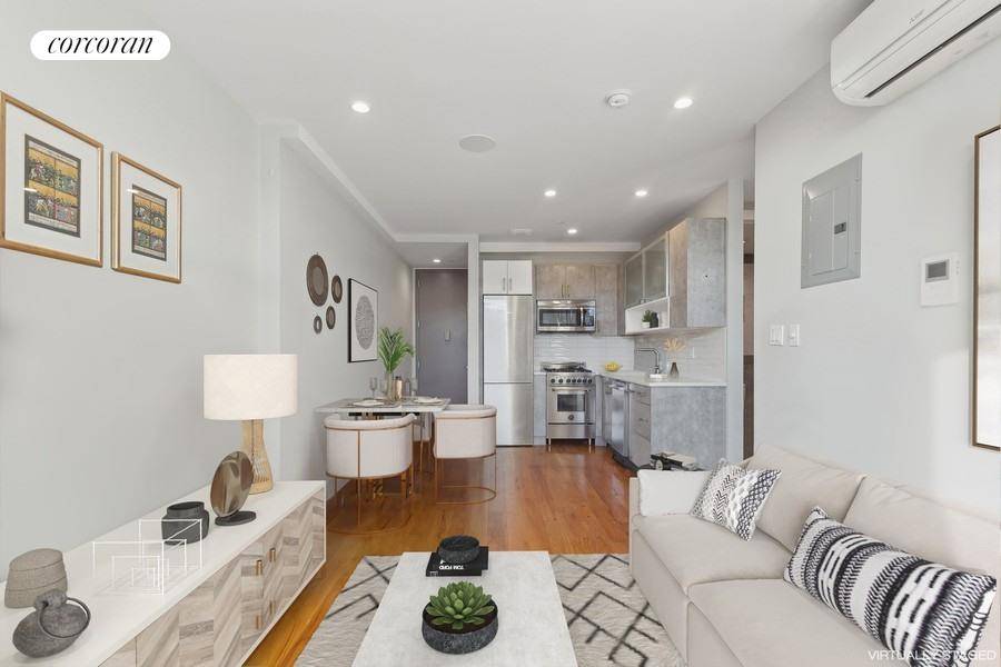 A Modern Masterpiece in Stuyvesant Heights Set on a tree lined brownstone block, 491 Monroe Street, Apt 3A is a striking duplex condo that feels more like a private home.