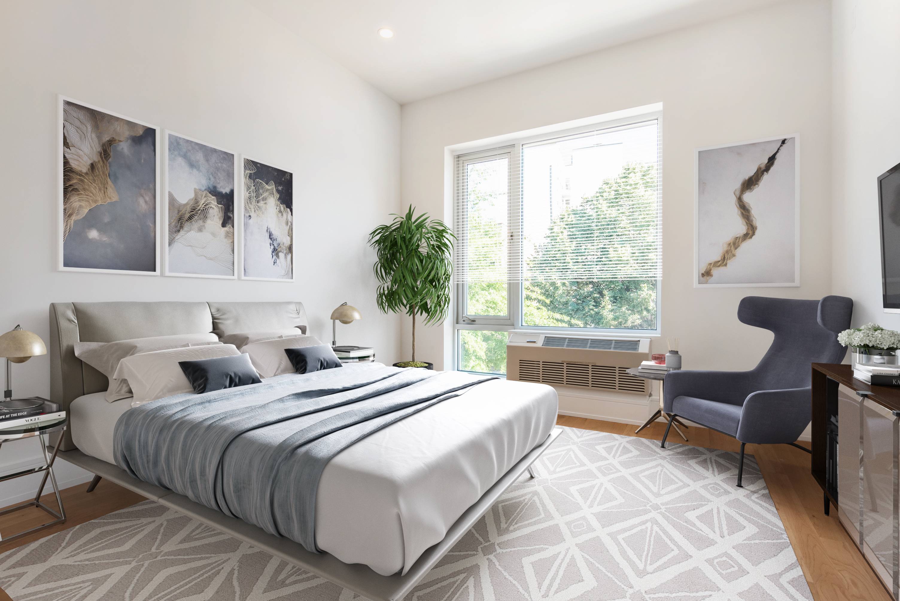 This 2 bedroom, 2 bathroom duplex sits on the corner of the top floor ; A 3 floor walkup.