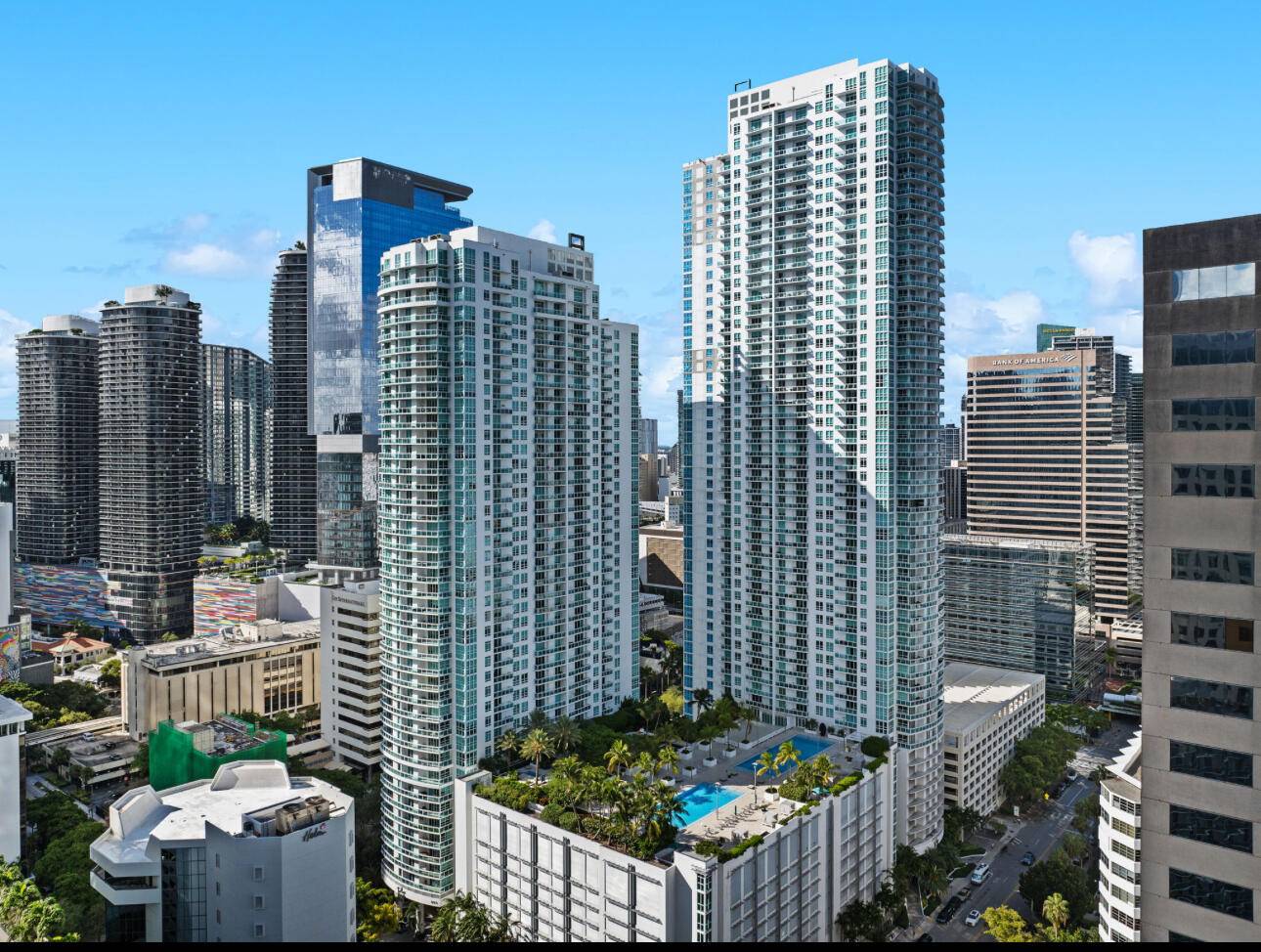 Stunning residence at The Plaza, offering 1 bedroom and 1 bathroom with breathtaking skyline views right in the heart of Brickell.