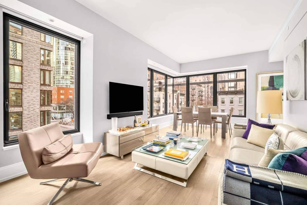 This stunning 1, 564 square foot corner residence at 301 East 50th Street offers an exceptional two bedroom, two and a half bath layout with beautifully proportioned interiors and refined ...