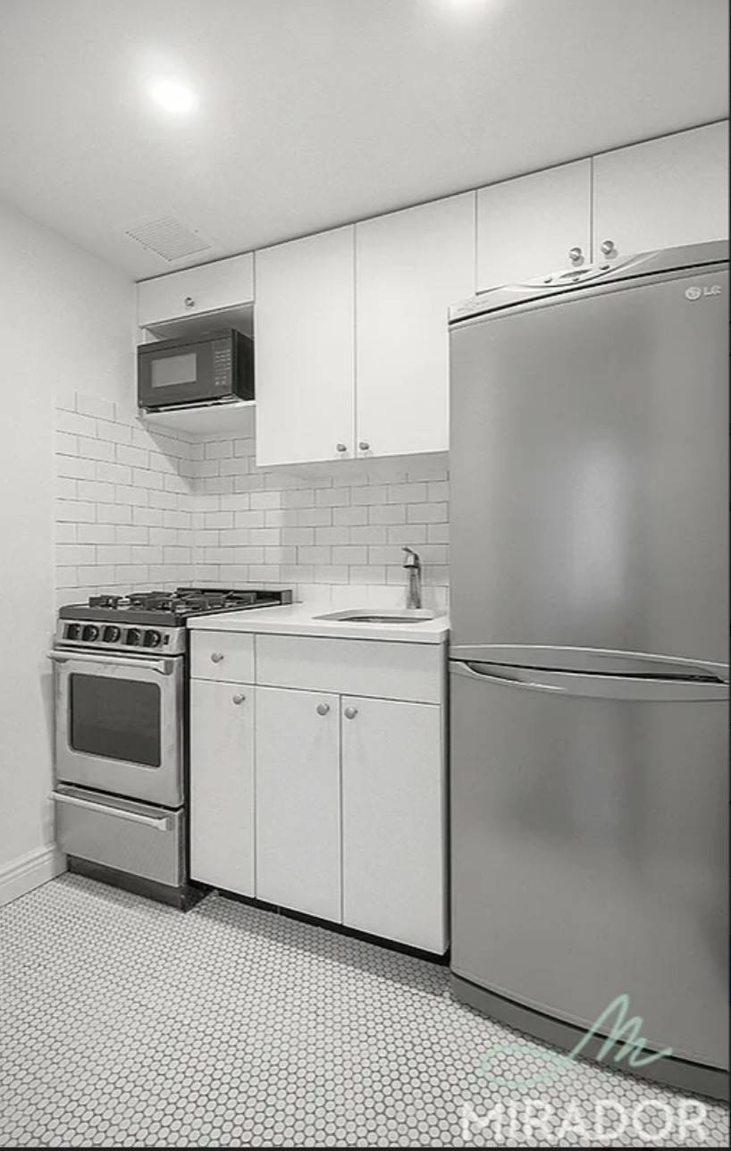 Charming studio with high ceilings, storage loft, stainless steel windowed kitchen, huge windows and amazing light, and renovated bath with Restoration Hardware fixtures now available.