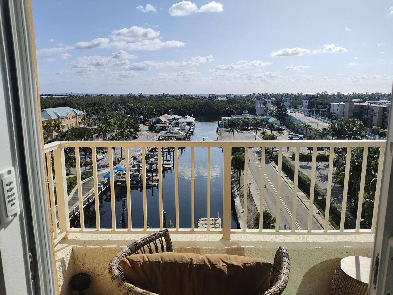 Immaculate fully renovated 1 bedroom and 1 bath Penthouse with a million dollar view, east exposure overlooking marina with view of the intracoastal and the ocean.