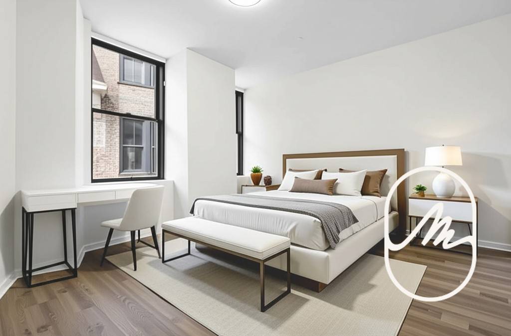 Renovated one bedroom with a wall of windows, and renovated kitchen and bath available for a mid December move !