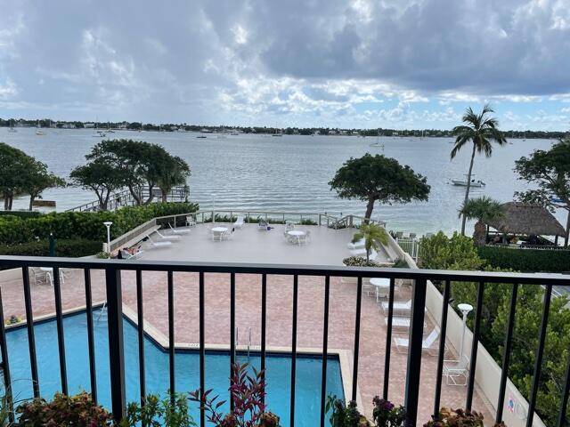 Rare opportunity to own a 3rd floor 2 Bed 2 Bath waterfront Condo with spectacular 180 degree unobstructed direct east views of the Intracoastal and the Island of Palm Beach.