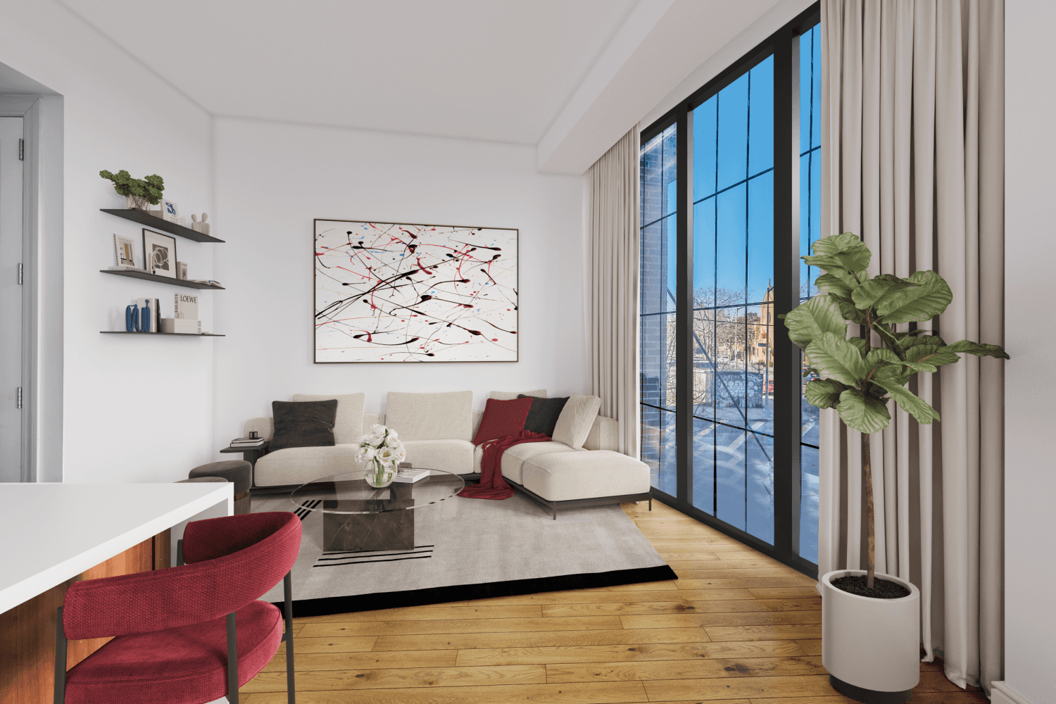 Stylish 1 Bedroom Condo with Storage Included In Unit Washer Dryer Garage Parking Available Inquire for Details Welcome to Residence 2J at Forty2East, a beautifully designed one bedroom, one bathroom ...