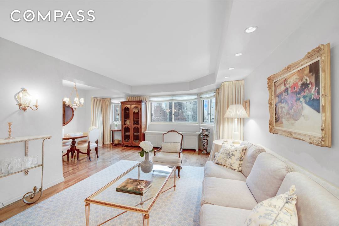 Stunning Two Bedroom Apartment with Spectacular City Views in Prime Upper East Side Location Living room photos are virtually painted.