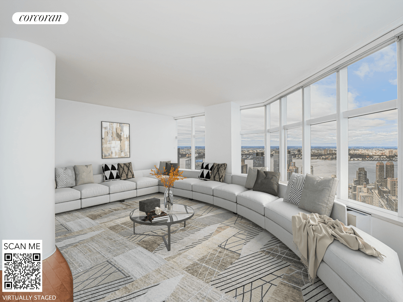 STUNNING CORNER CONDO WITH SWEEPING CENTRAL PARK AND HUDSON RIVER VIEWS Bcan the QR Code on the floor plan for an interactive map and a 3D video walkthrough of the ...