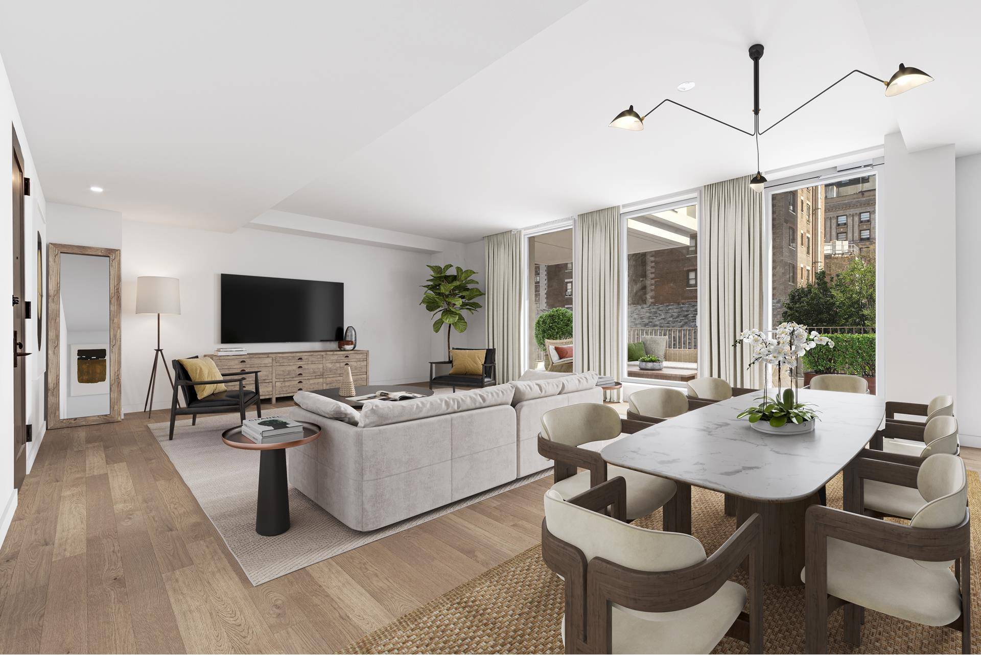 Presenting Residence 4A at 212W93, a 2, 109 square foot three bedroom, three and a half bathroom home with 254 square feet of private outdoor space.