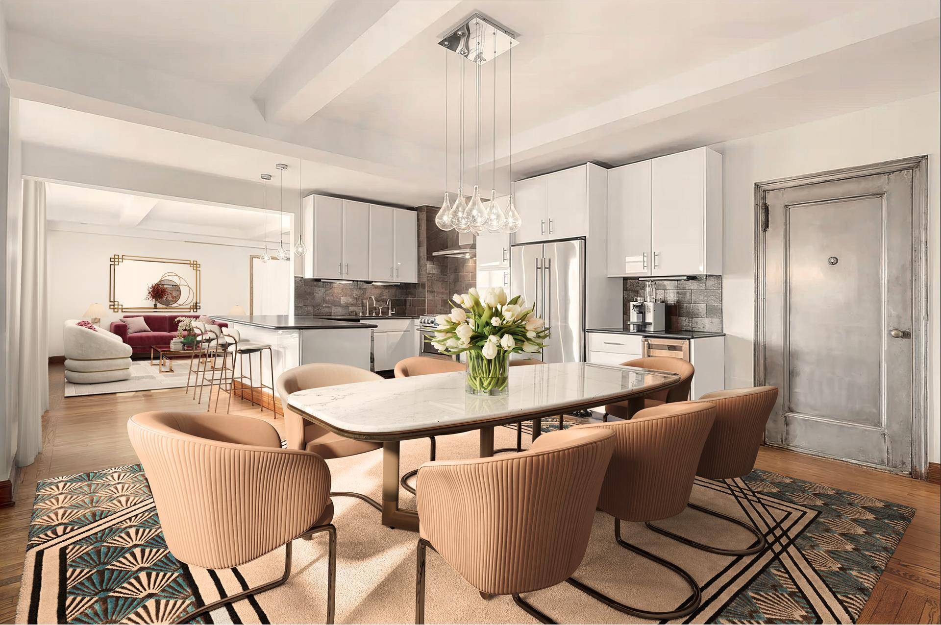Welcome to a truly exquisite, gut renovated pre war gem nestled in the heart of Chelsea.