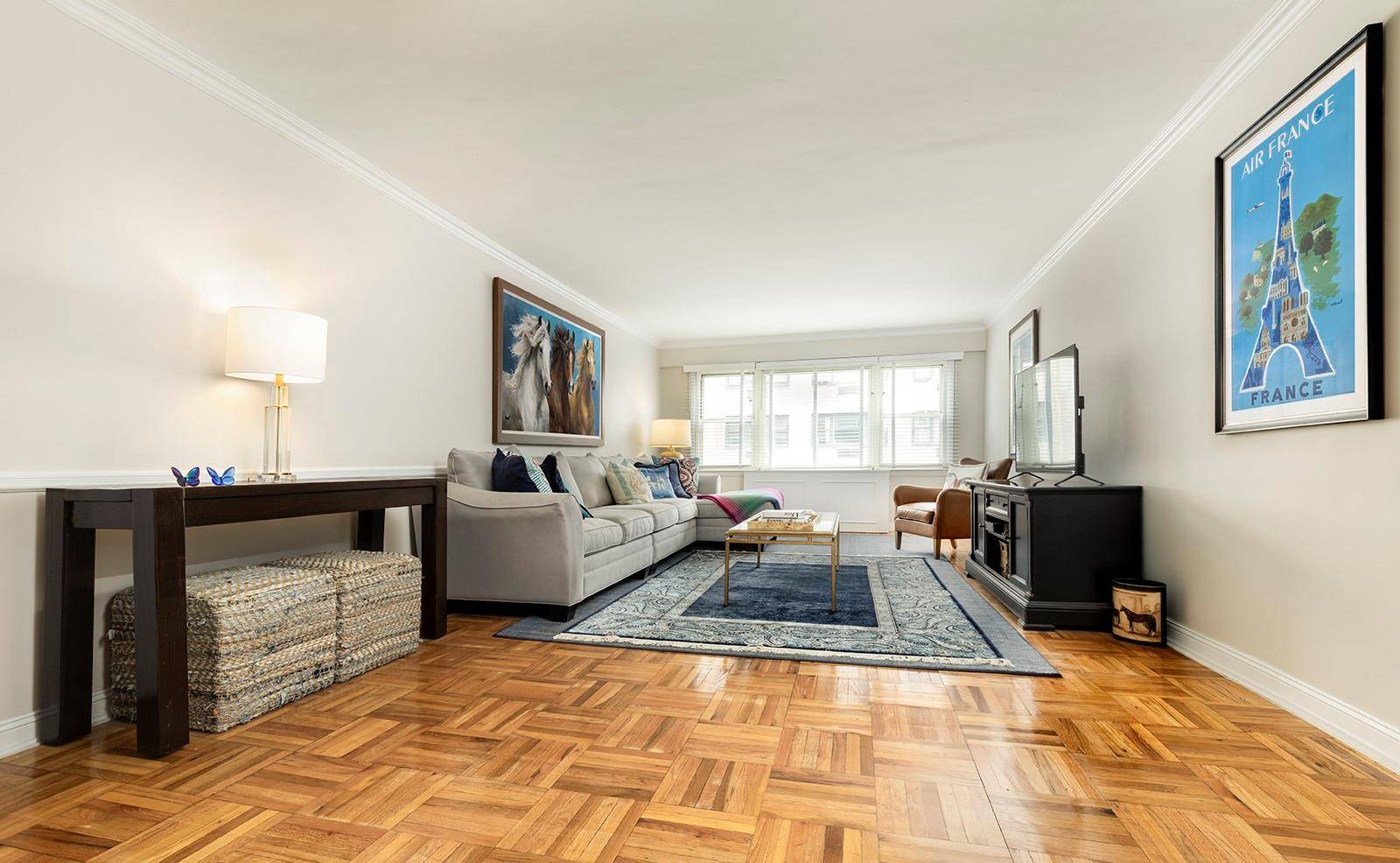 The grand entrance foyer of this one bedroom home opens into the great room, which spans nearly 35 feet across the formal dining area and the sprawling living room, with ...