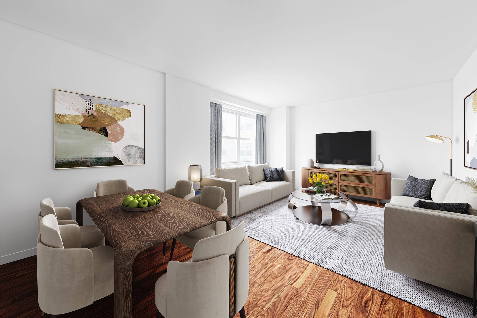 Oversized renovated apartment in a Doorman Building, with low maintenance and Washer Dryer Allowed.