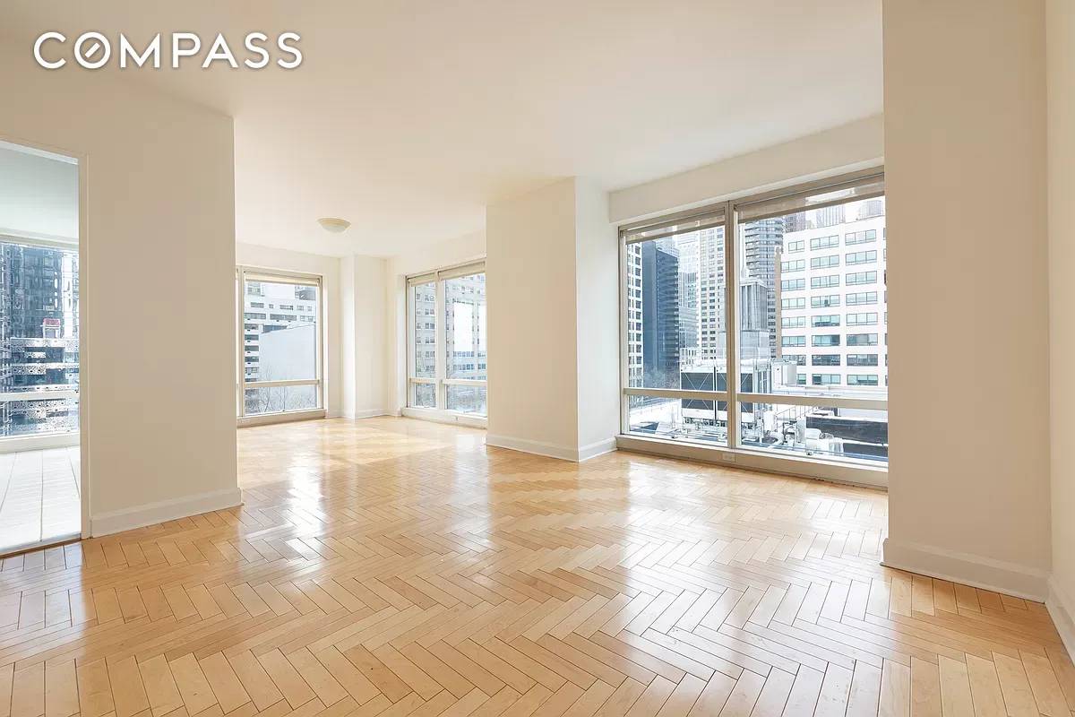 Sprawling 1, 500 square foot two bedroom, two and a half bathroom home at the remarkable 845 United Nations Plaza.