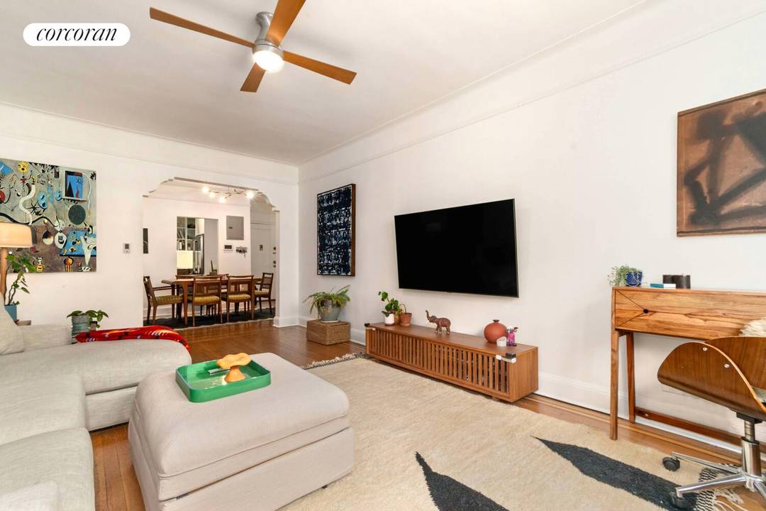 Welcome to Residence 3G at 35 53 77th Street, a beautifully maintained prewar two bedroom, two bathroom co op in the heart of Jackson Heights.