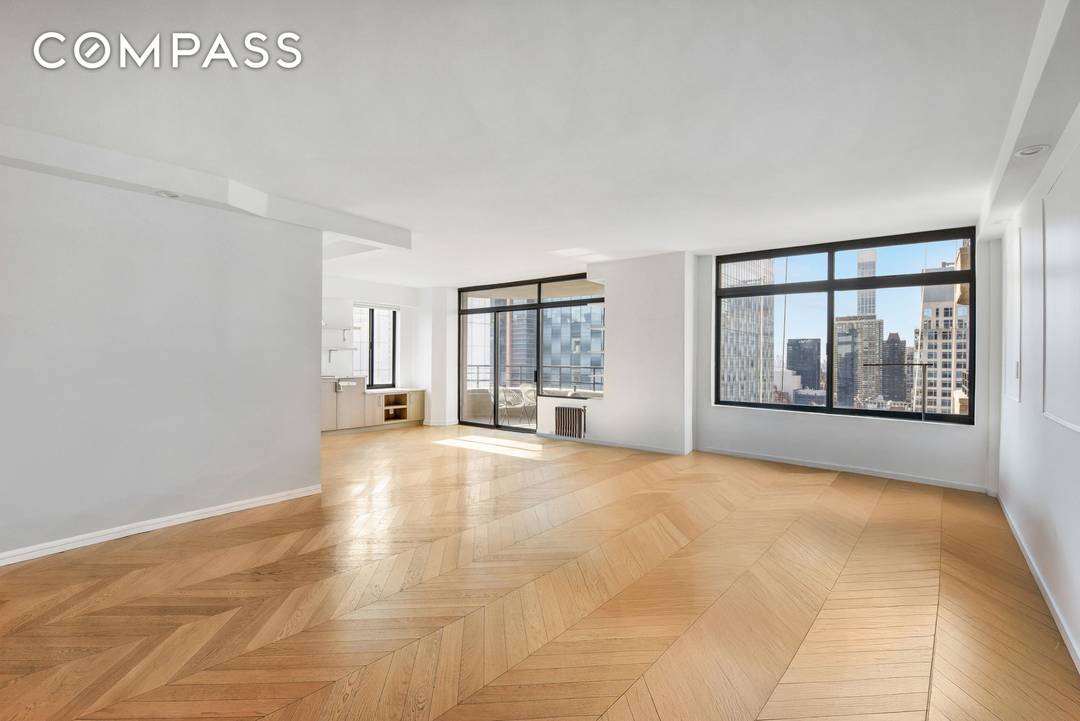 Exquisitely renovated and move in ready, perched high on the 30th floor, this 2 bedroom, 2.