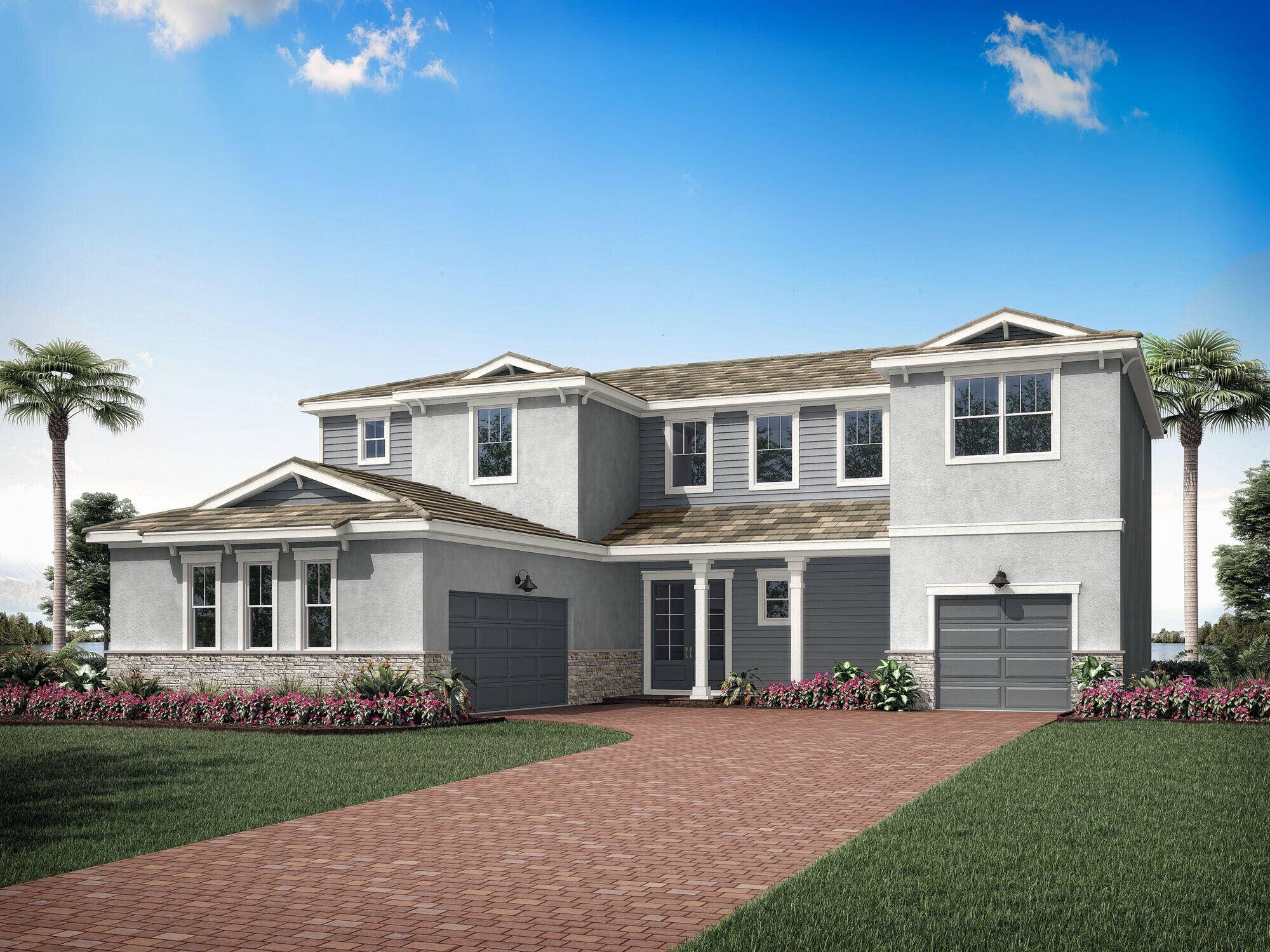 The 3, 466 square foot Palacio floorplan offers versatile, thoughtfully designed space in a pleasant configuration of shared and private living areas.