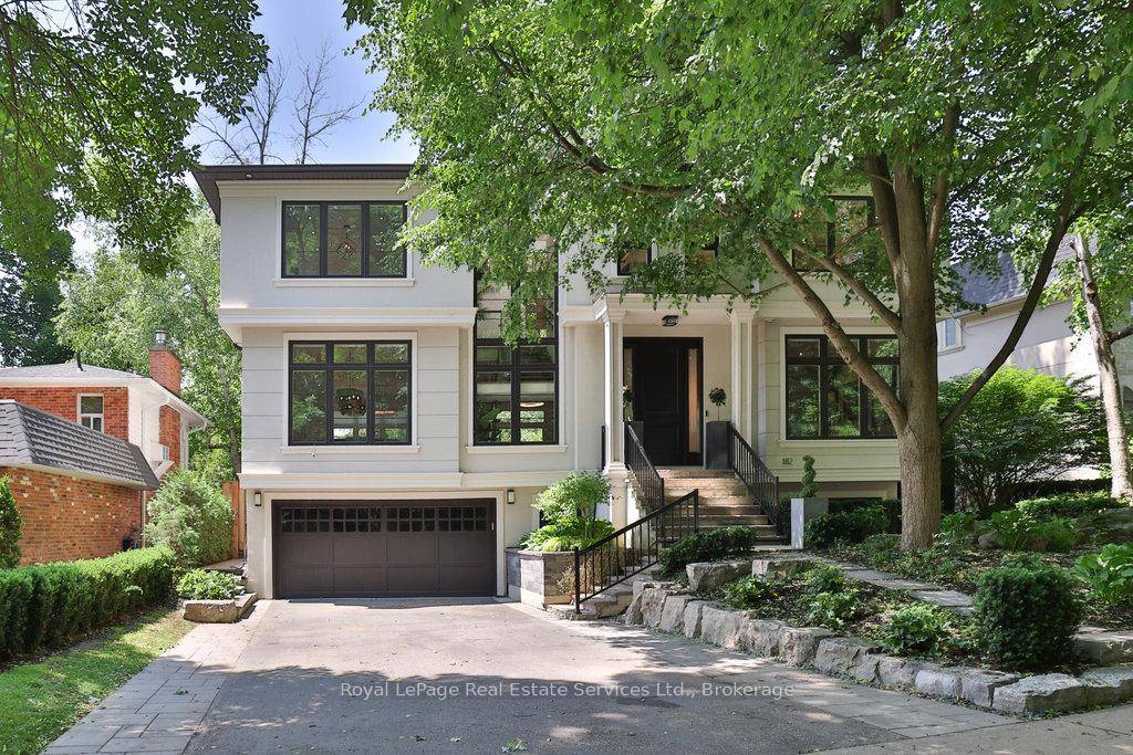 Stunning contemporary designed custom 4 1 bedroom, 5 bathroom home in prestigious Southeast Oakville, directly facing Charnwood Park.