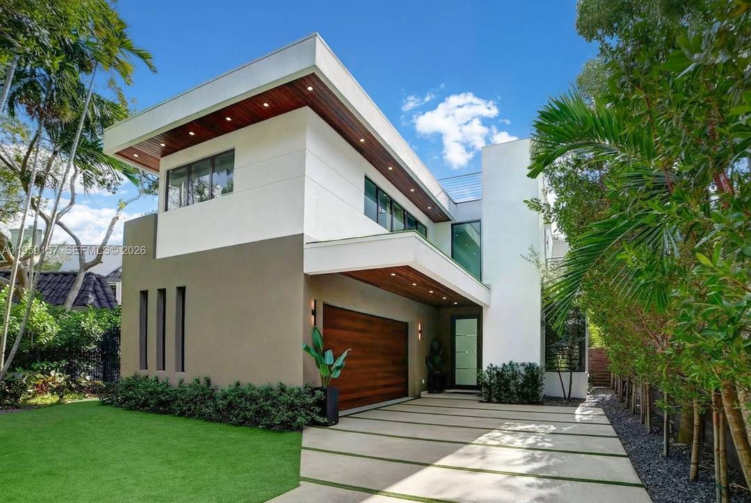 Unique opportunity to own this stunning, modern residence in the highly desirable and ultra private North Grove section of Coconut Grove one of Miami's most prestigious and serene neighborhoods.