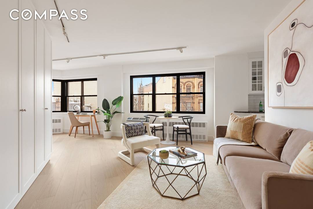 Welcome to 31 Jane Street a full service co op in the heart of the West Village where this bright, west facing alcove studio offers something rare seven windows, bright ...
