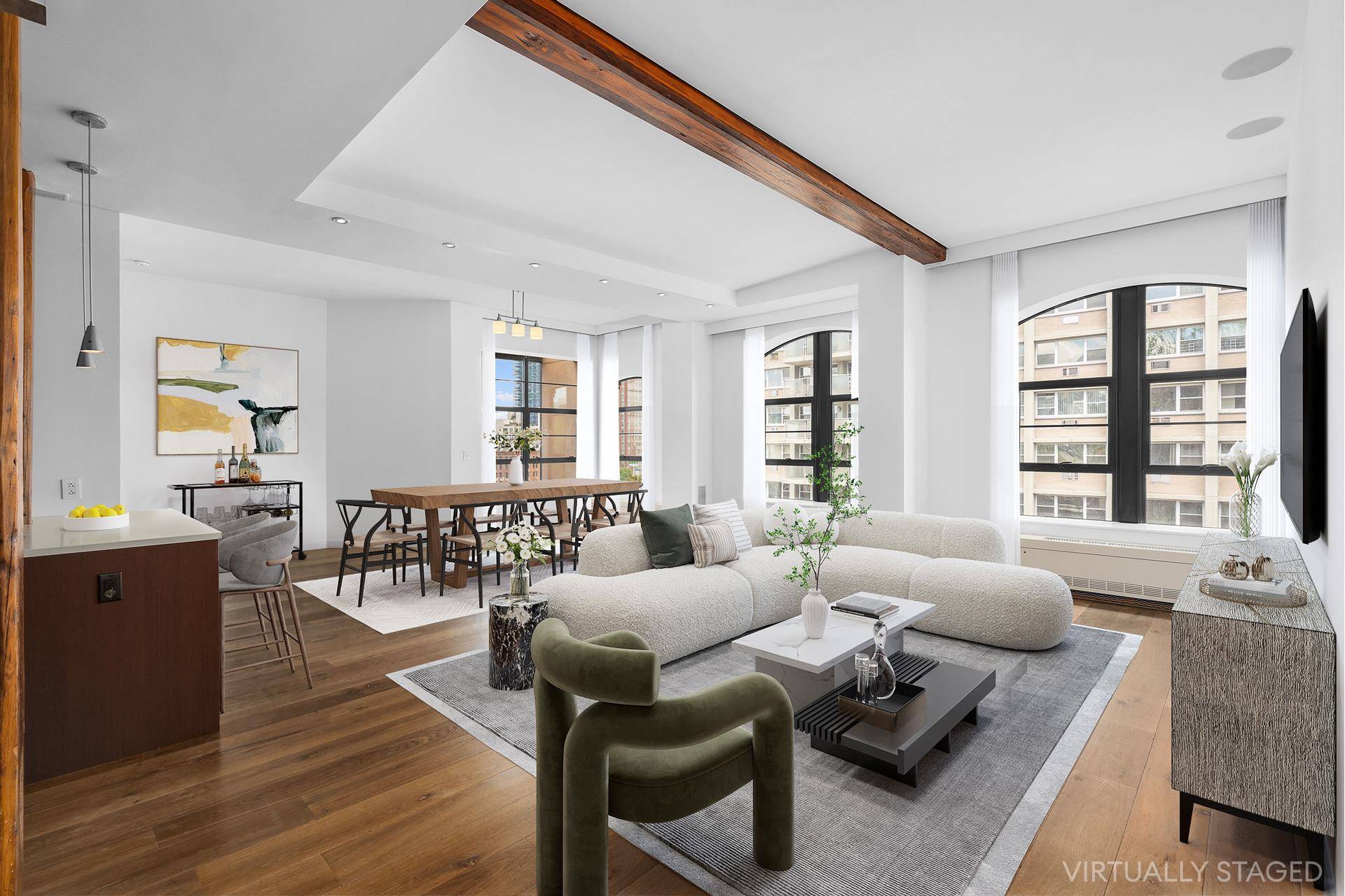 A stunning 3 bedroom, 2 bathroom in the beautiful 20 Henry building in Brooklyn Heights.