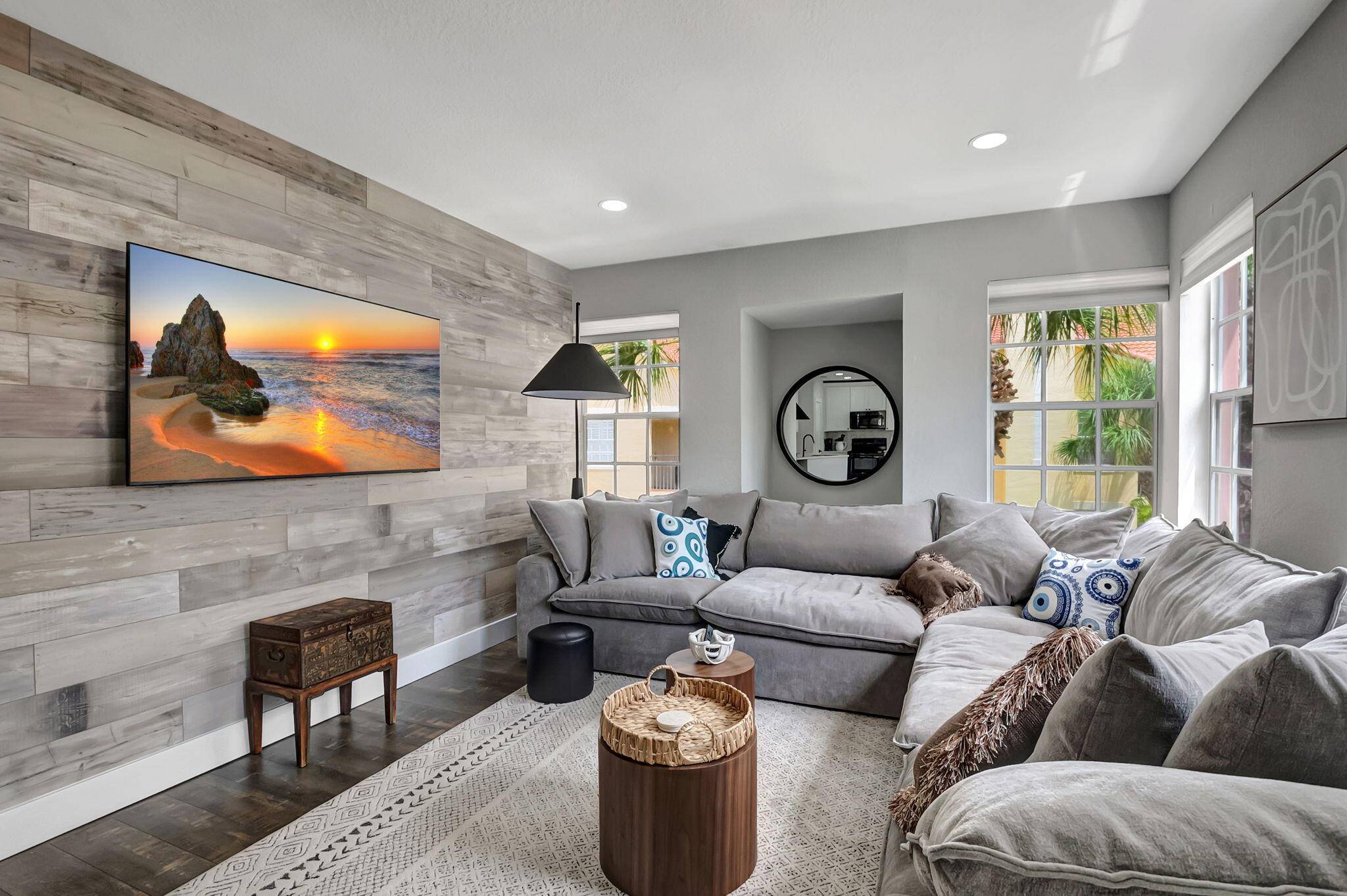 Beautiful, newly furnished, fully upgraded bathrooms with an open kitchen and sunlight throughout the home.