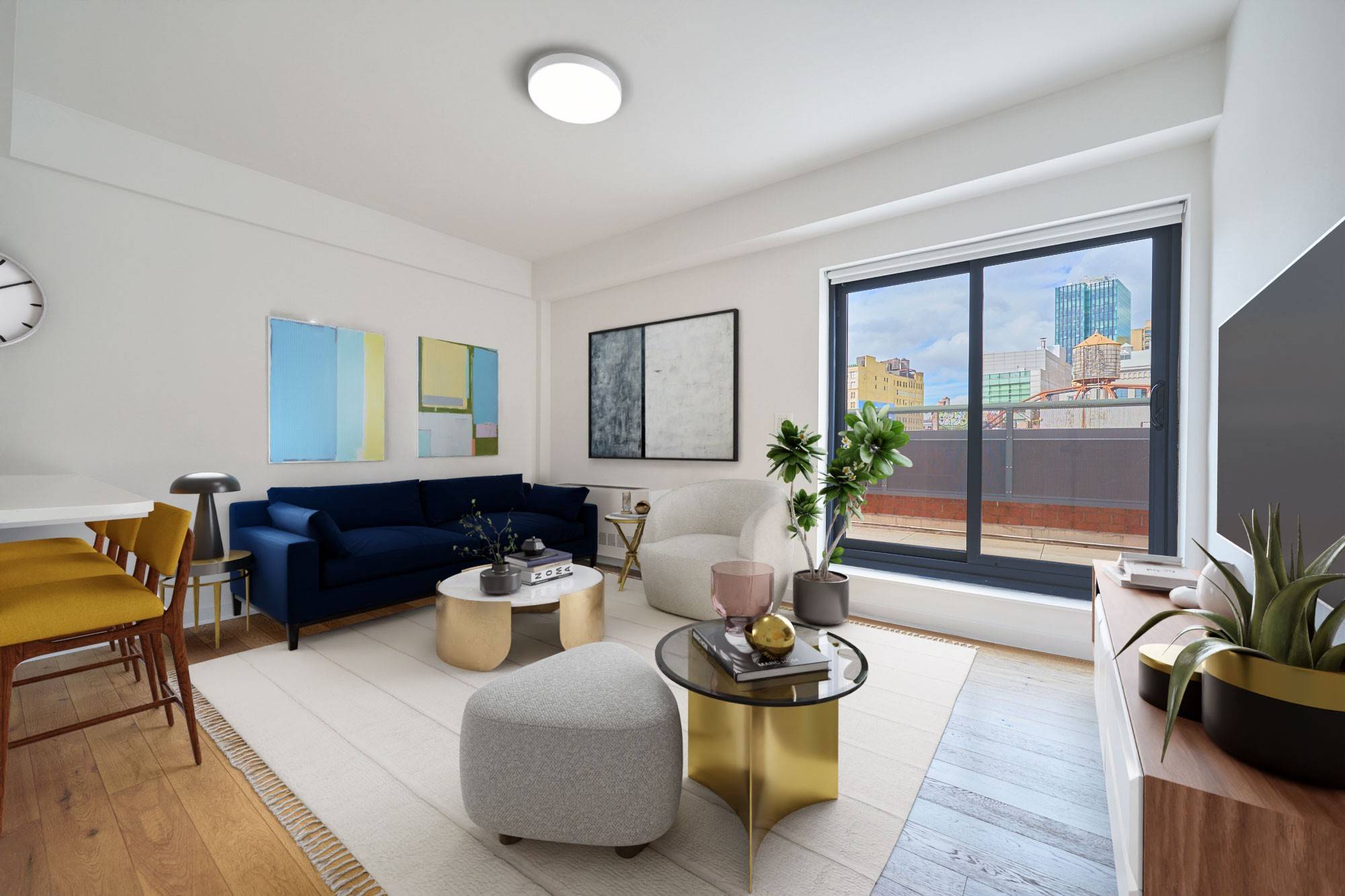 Bright and Spacious 1 Bedroom Luxury Doorman Rental Complimentary AmenitiesCan be Flex 2Reduced Security Deposit for qualified applicantsRESIDENCE Polished Carrera Caesarstone Countertops LG GE Stainless Steel Kitchen Appliances High gloss ...