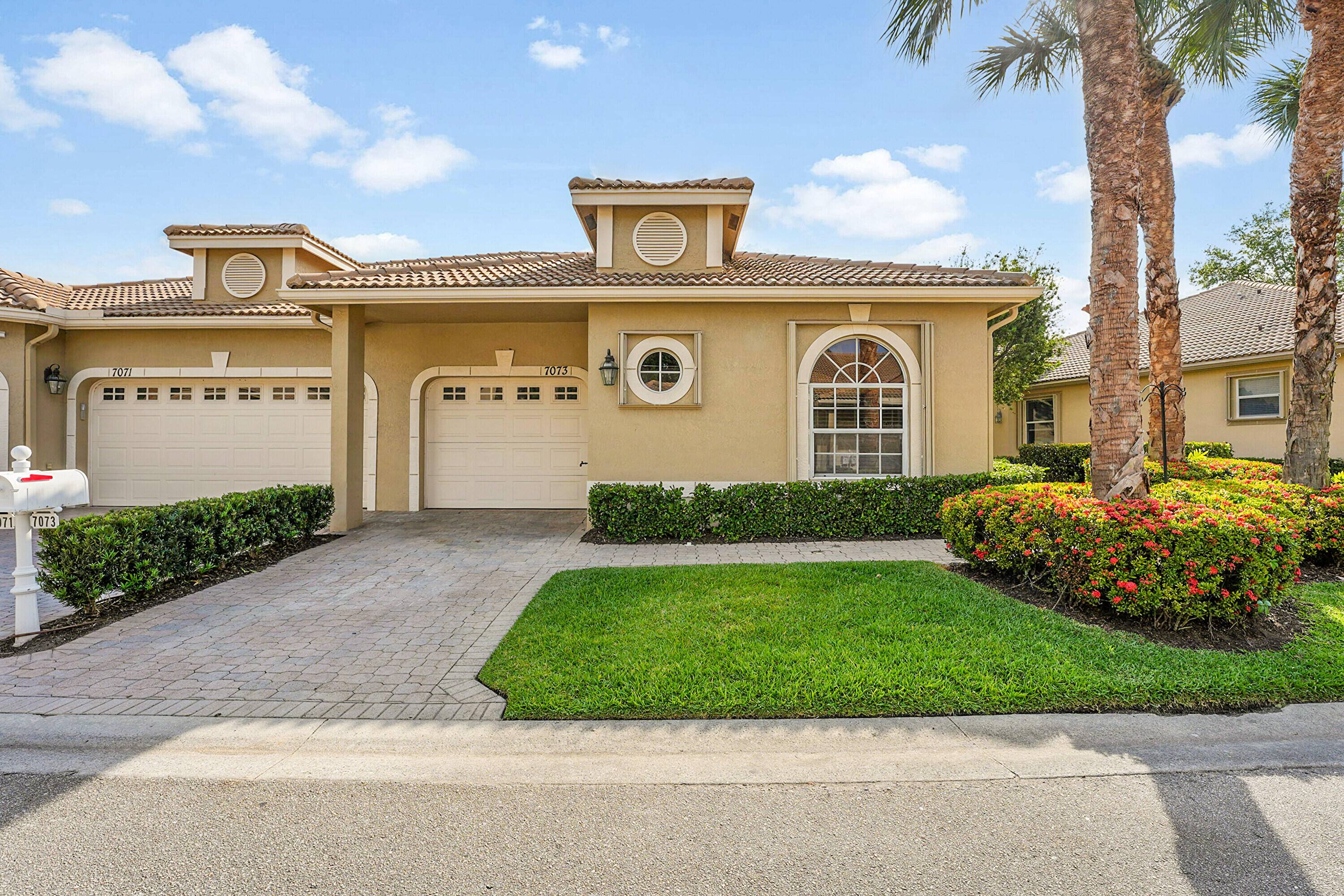 Beautiful Essex Floor Plan in Desirable Torrey Pines PGA VillageDon't miss this inviting 2 bedroom, 2 bath home with a versatile den easily used as a 3rd bedroom and 1 ...