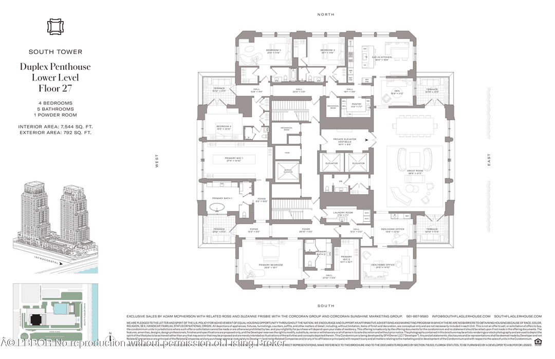 Exceptional, 1 of 2, South Flagler House Duplex PH.