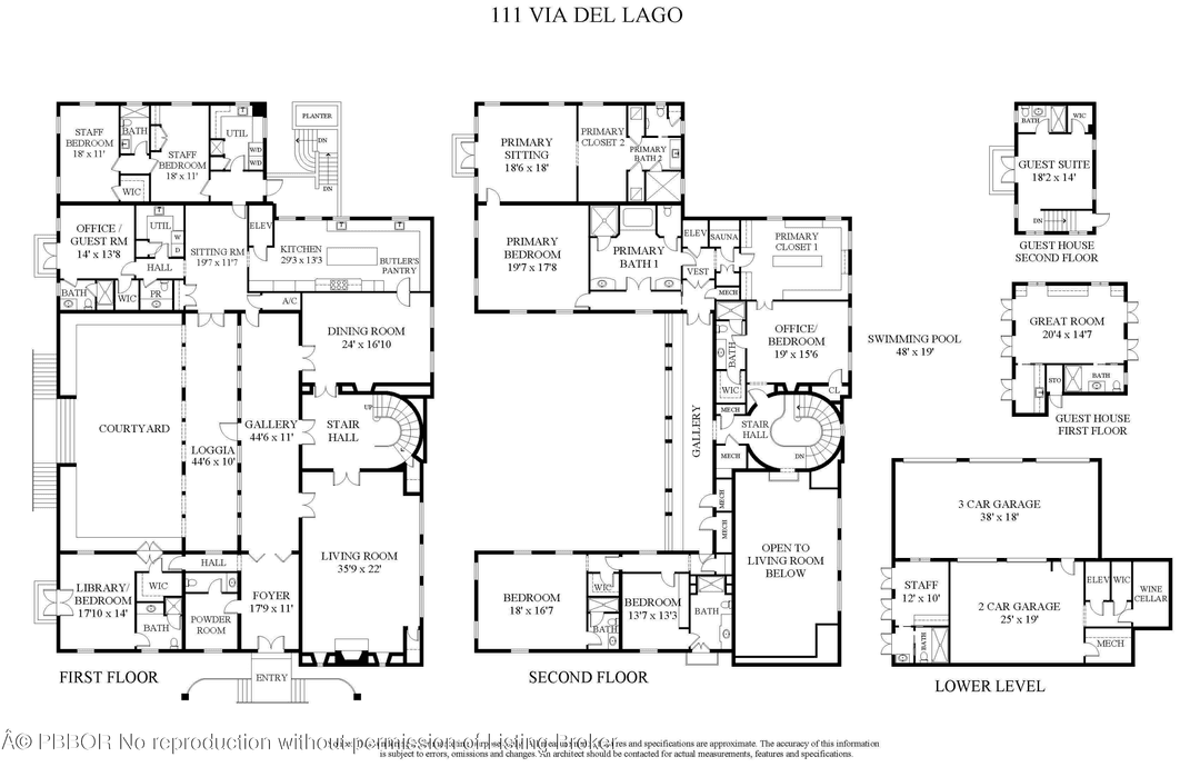 Exceptional Marion Sims Wyeth 3 story compound located in Palm Beach's gracious Estate Section now a ''no fly'' zone.