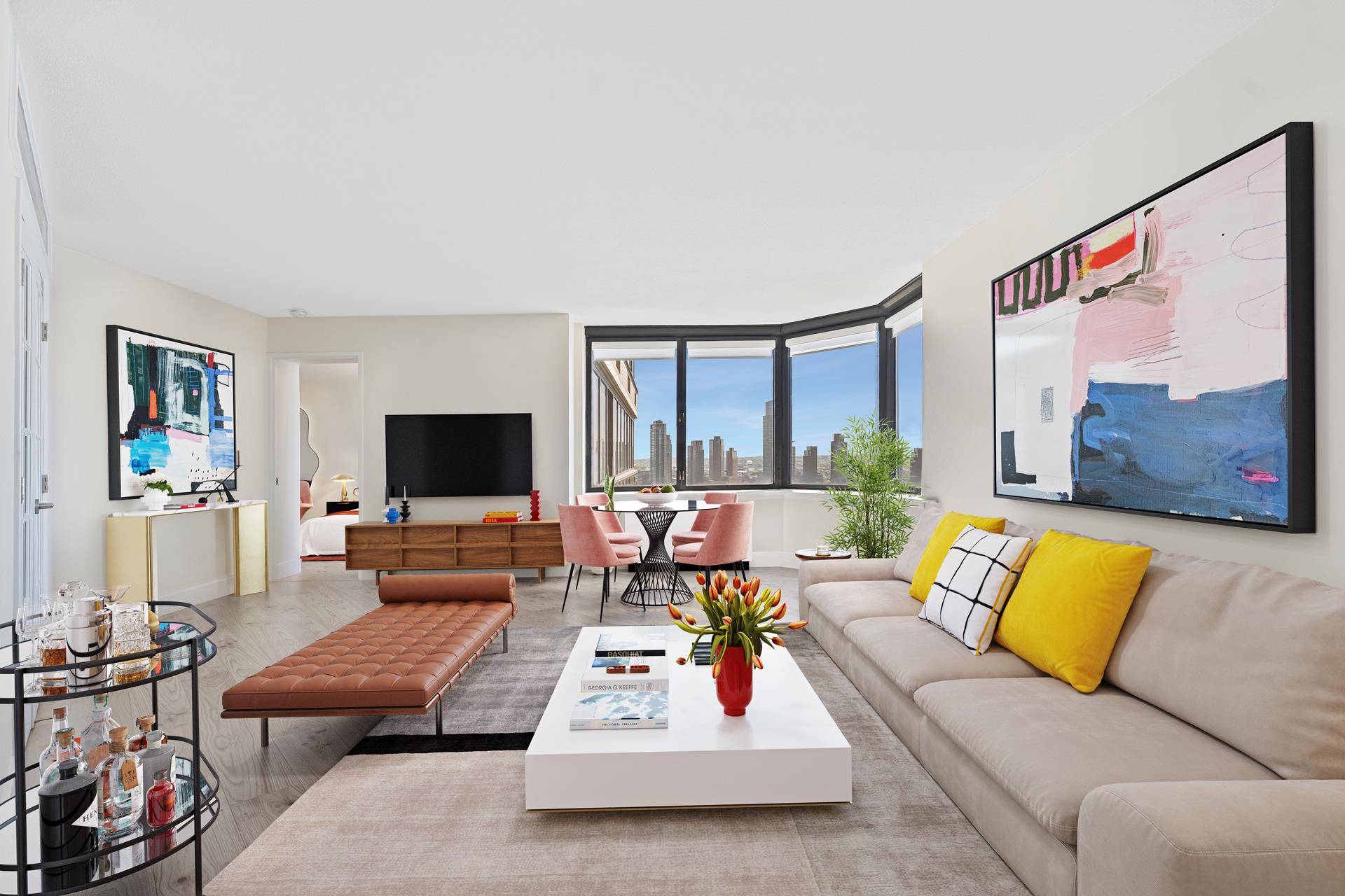 Enjoy sweeping, unobstructed East River Views from this exceptional high floor, D line, corner, South facing, 1 bedroom plus den, 2 bathroom residence at the luxurious Horizon Condominium.