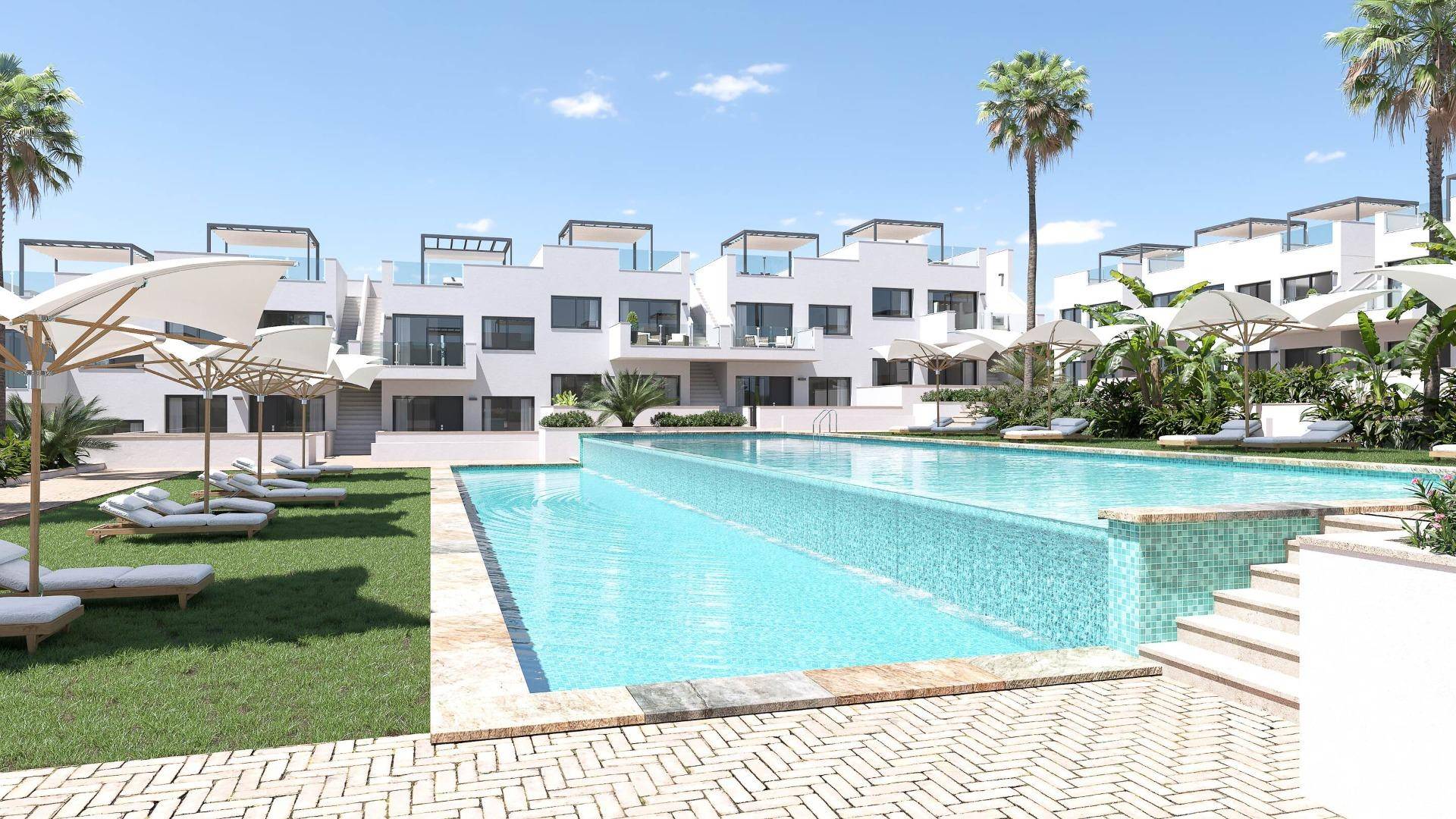 NEW BUILD RESIDENTIAL OF BUNGALOW APARTMENTS IN LOS BALCONES Discover the perfect harmony between luxury and comfort in our ground floor apartments wi