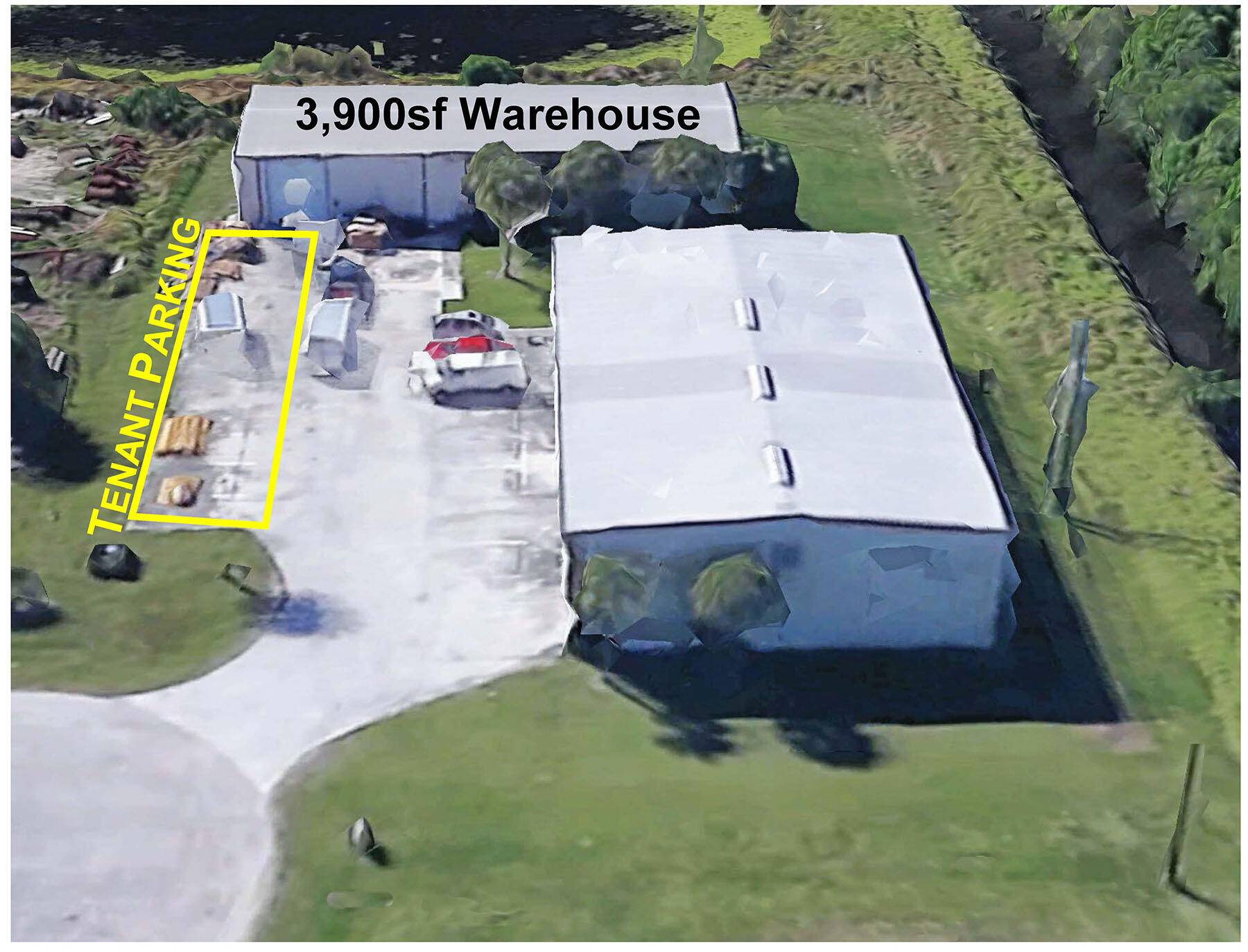 3, 900sf Industrial warehouse with A C offices.