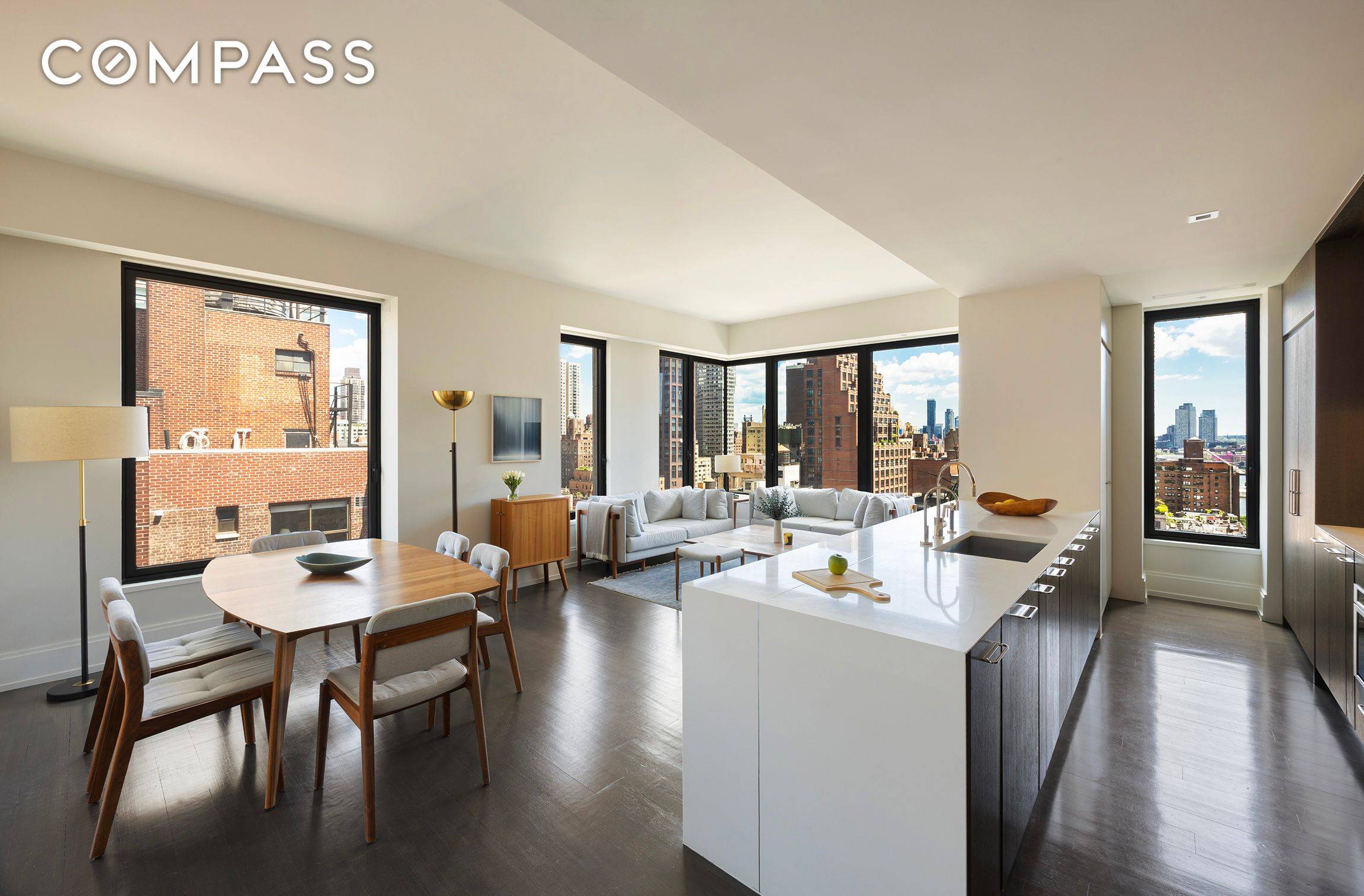 Gracious and sun drenched 2, 021 square foot corner 3 bedroom, 3.