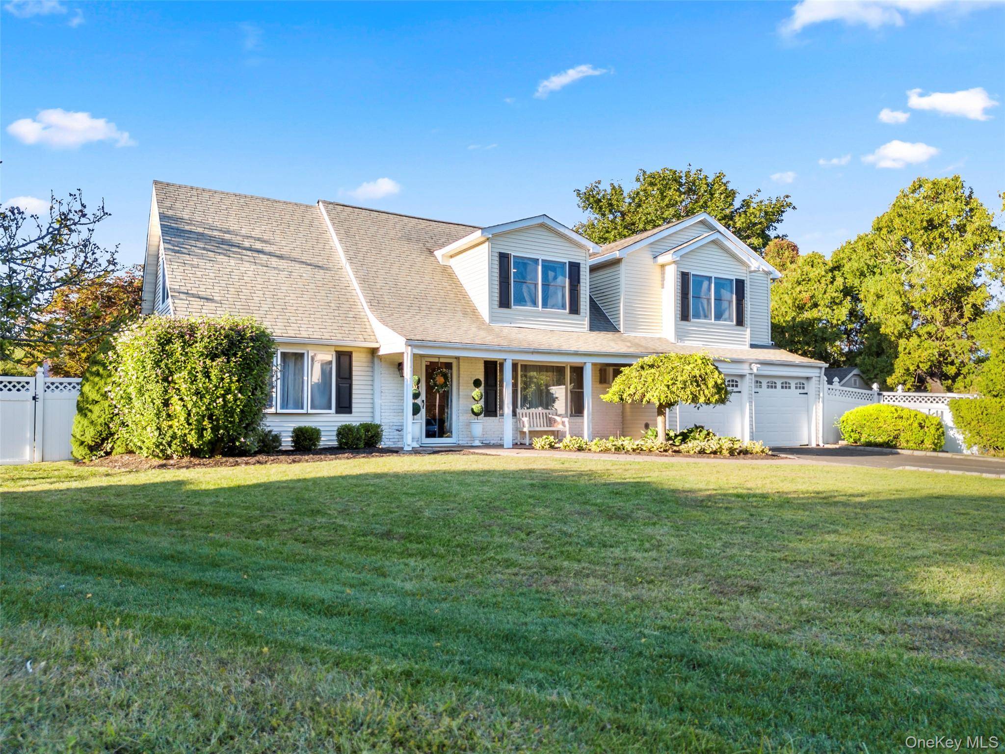 Welcome Home ! This spacious and well maintained 5 bedroom, 3 bath colonial is tucked away on a quiet cul de sac in the renowned Three Village School District.