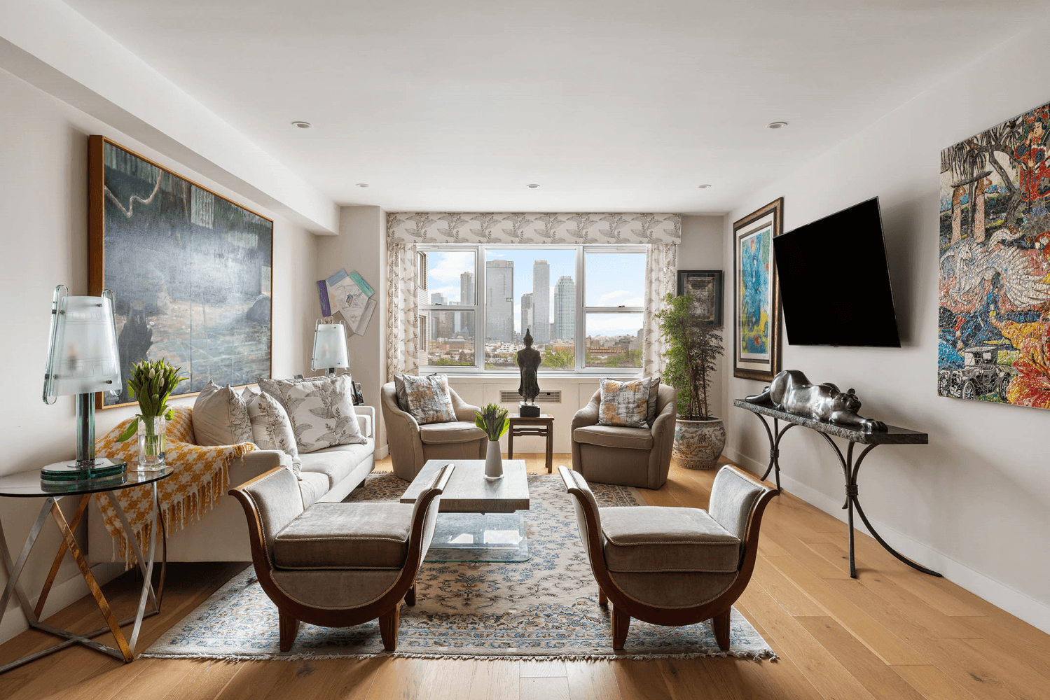 Welcome to Residence 8H at 45 Sutton Place South a thoughtfully upgraded and light filled two bedroom, two bathroom home with panoramic East and West exposures.