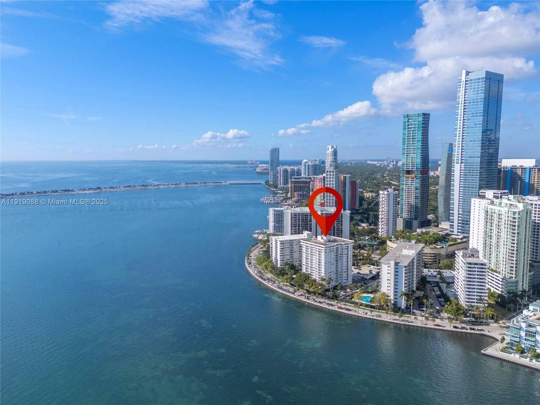 Enjoy clear views of Biscayne Bay from this well positioned 2 bedroom, 2 bath residence in Bayshore Place Condo.