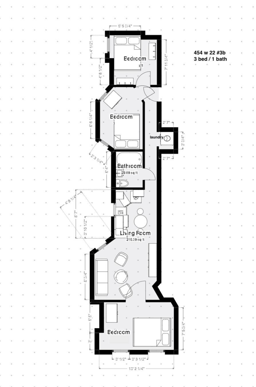 454 W 22nd is a walkup building equipped with a virtual doorman system.