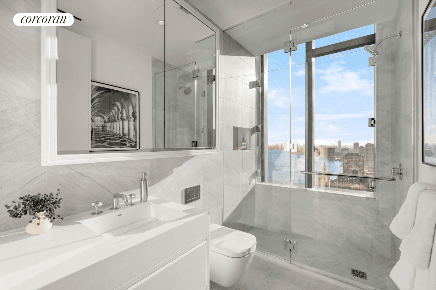 Available for immediate occupancy, Residence 51B at Sutton Tower offers expansive living and views of the east river and Manhattan's most iconic landmarks.