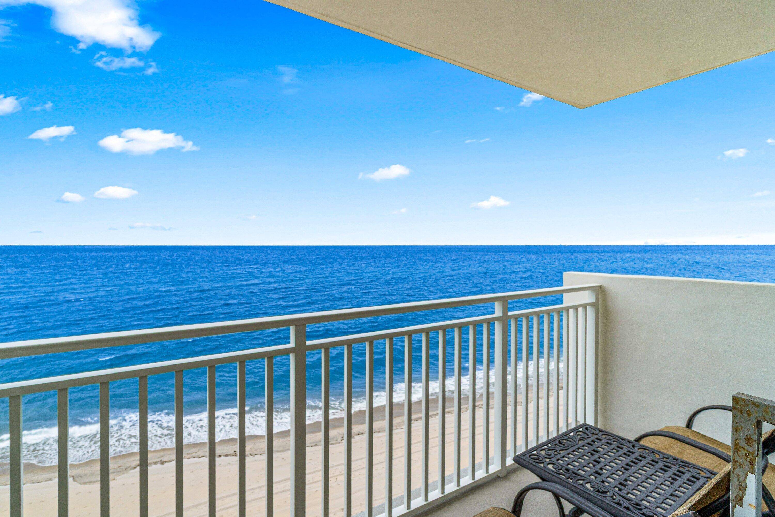 Furnished Annual Rental Rarely available, direct East facing oceanfront condo with two private balconies !
