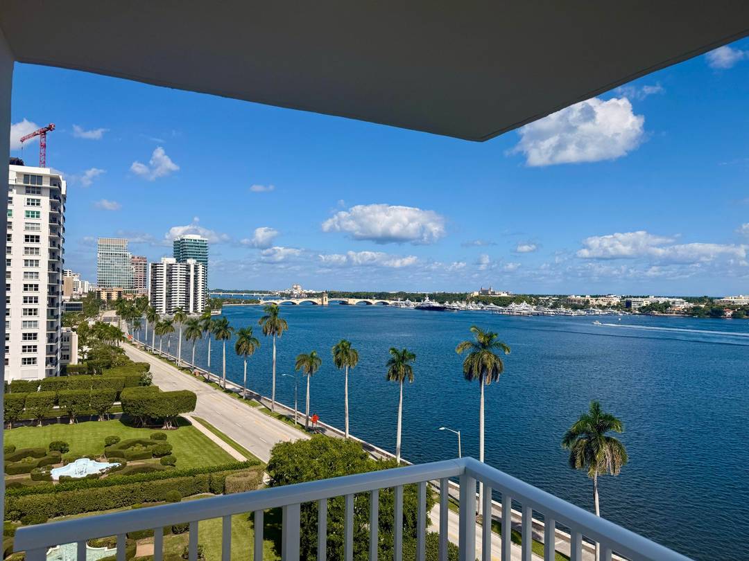 Indulge in panoramic intracoastal views from this rarely available, elegantly redesigned condo near downtown West Palm Beach.