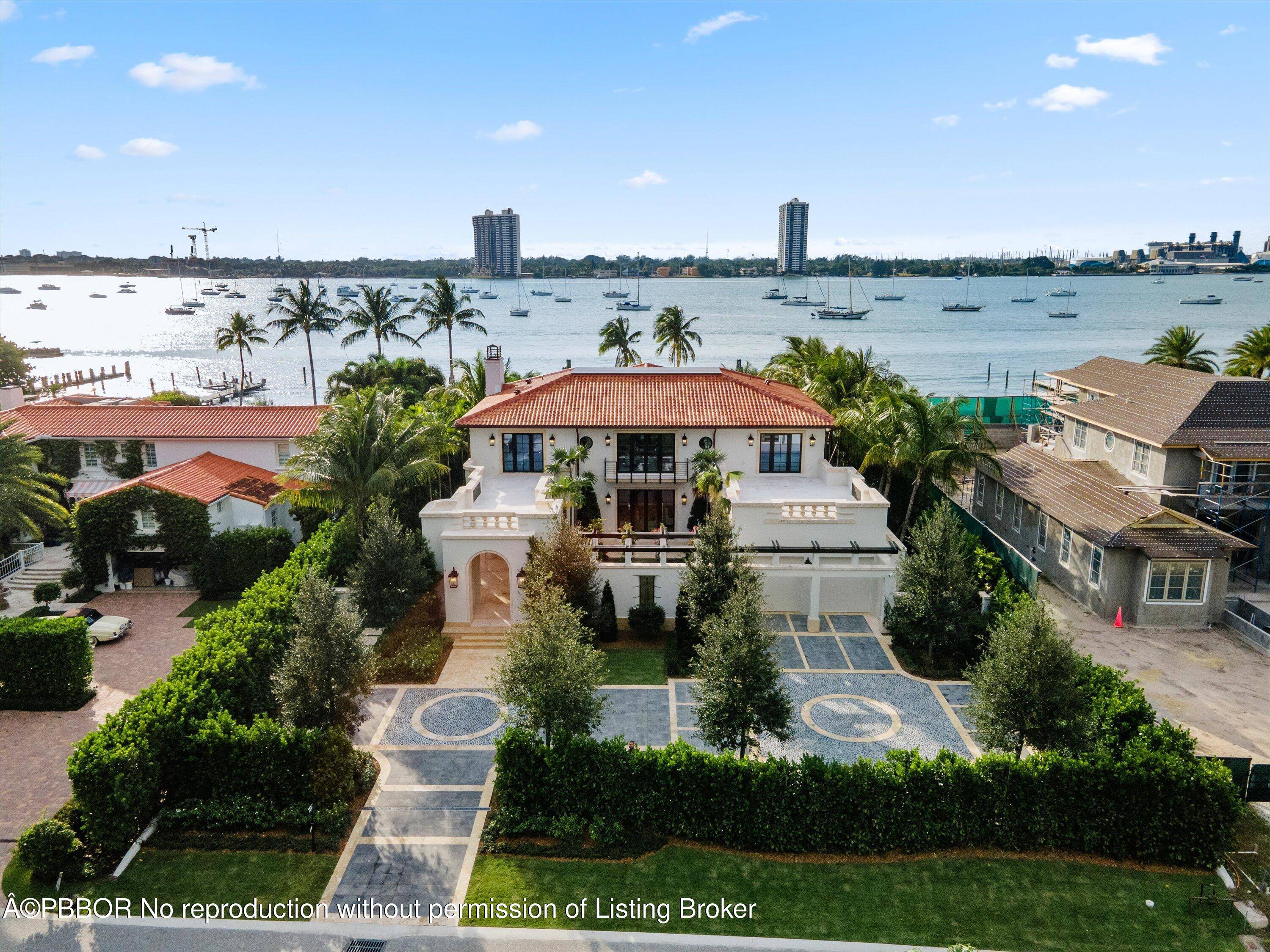 Completed new construction direct Intracoastal estate residence with concrete dockage.