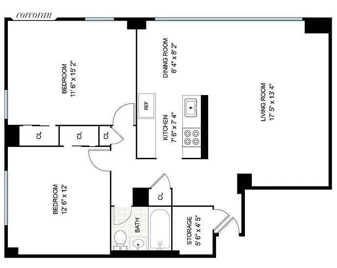 Sorry, no pets Renovation Opportunity in Fort Greene 2 Bedroom Co op at Kingsview Homes.
