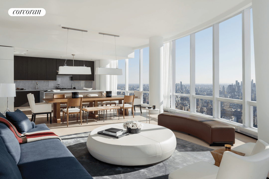 PRIME SOUTHWEST CORNER PENTHOUSE WITH SPECTACULAR VIEWS OF THE HUDSON RIVER, NEW YORK HARBOR, FREEDOM TOWER AND STATUE OF LIBERTY.