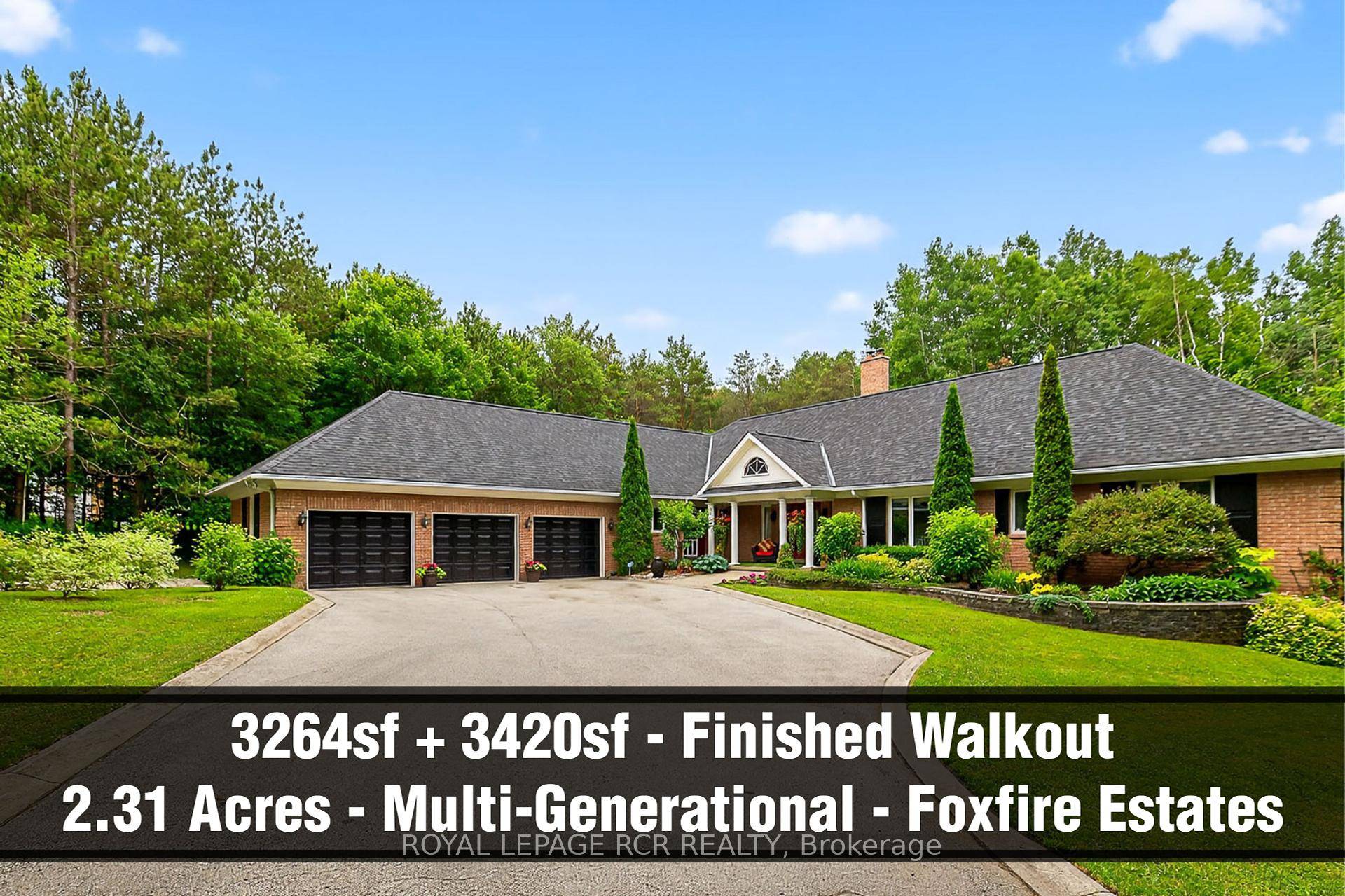 Rare Multi Generational 3264sf 3420sf Bungalow with walk out lower level in the prestigious Foxfire enclave located within minutes to Downtown Uxbridge.