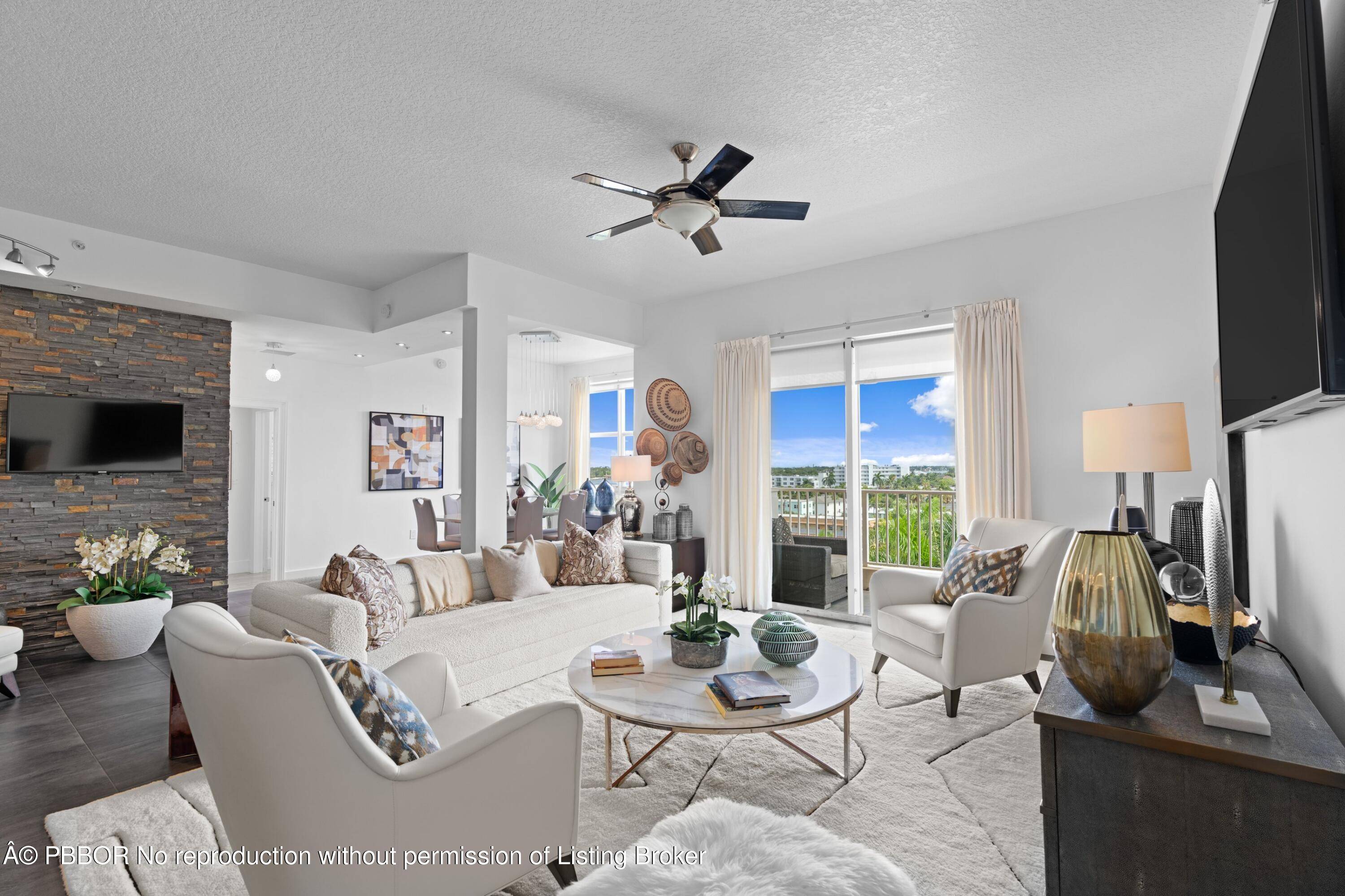 This fully renovated South facing penthouse offers sweeping views of the Intracoastal Waterway.