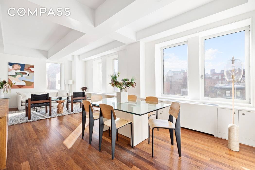 This two bedroom, two bathroom loft home offers approximately 1, 300 square feet and features a fantastic Southern and Western corner exposure.