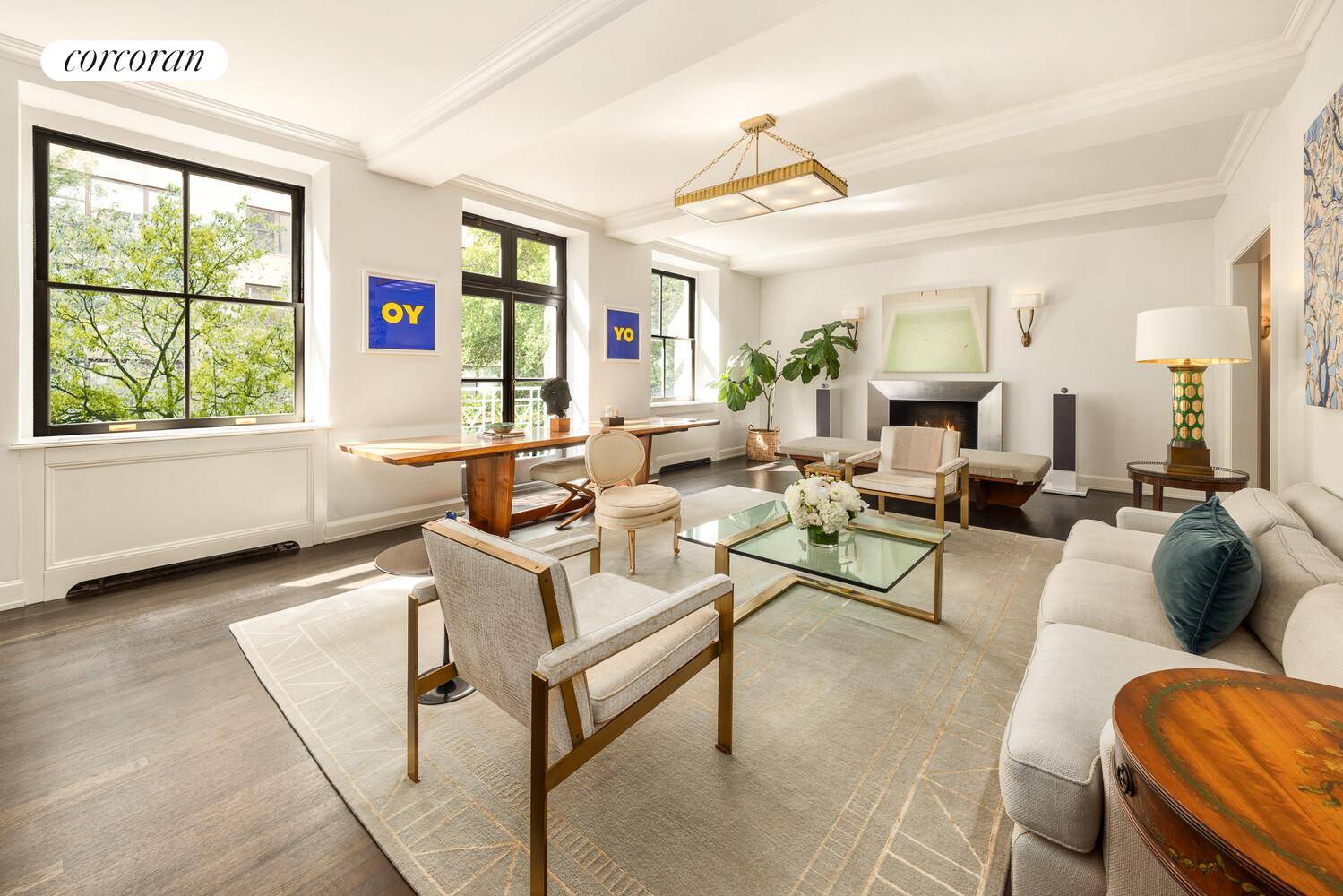 Graced with grandly proportioned rooms and enchanting treetop views, this extraordinary full floor ten into eight room residence offers three large bedrooms plus a staff suite, four full bathrooms, and ...