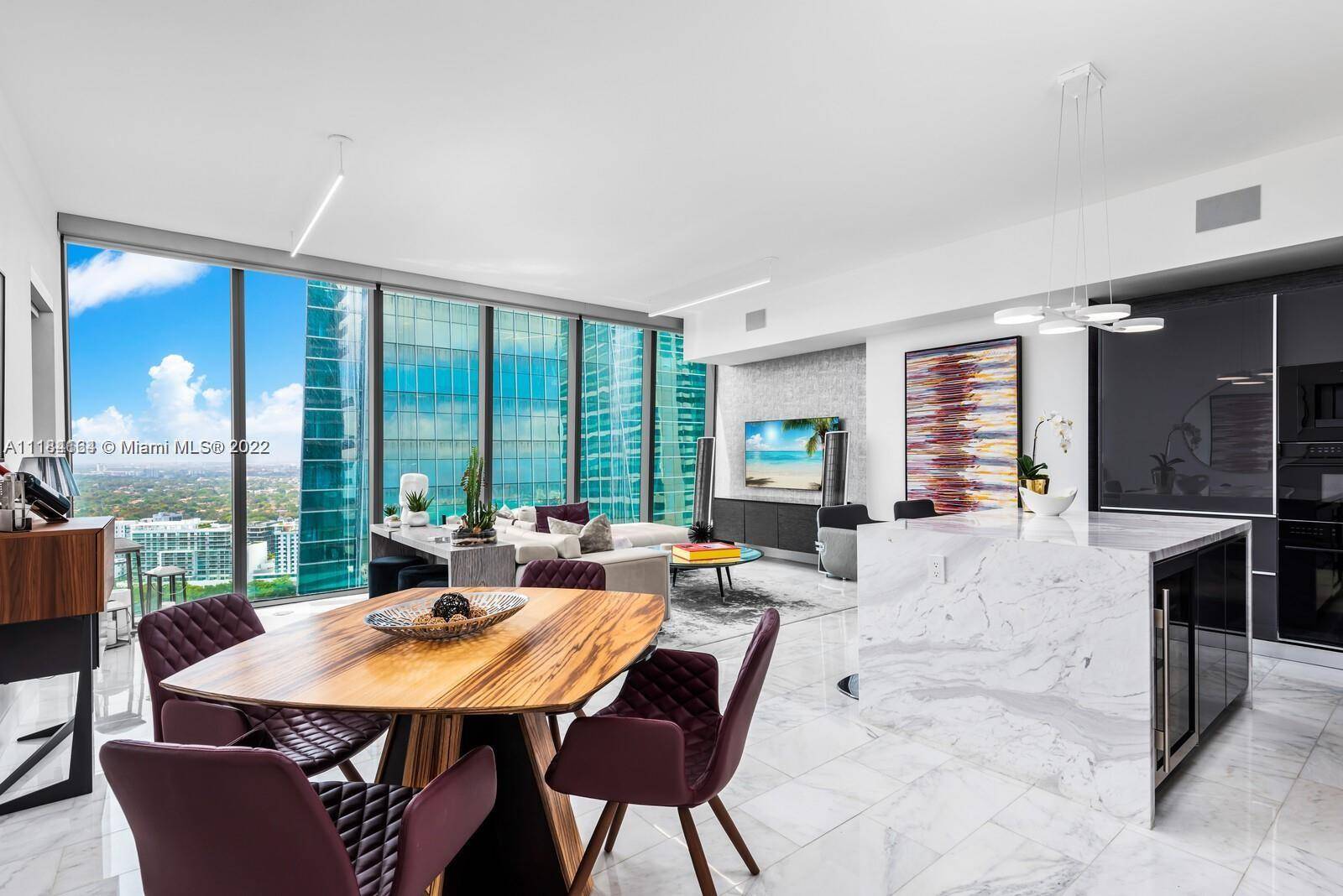 One of a kind Carlos Ott designed unit in ECHO Brickell spans 1, 455sqft and showcases flawless luxury throughout.
