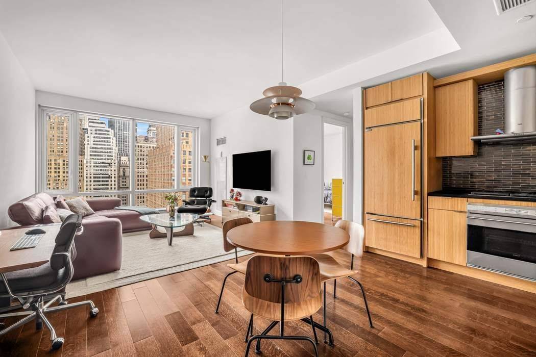 Experience elevated living in a spectacular one bedroom home perched on the 21st floor of The Visionaire a LEED Platinum Certified residential building.