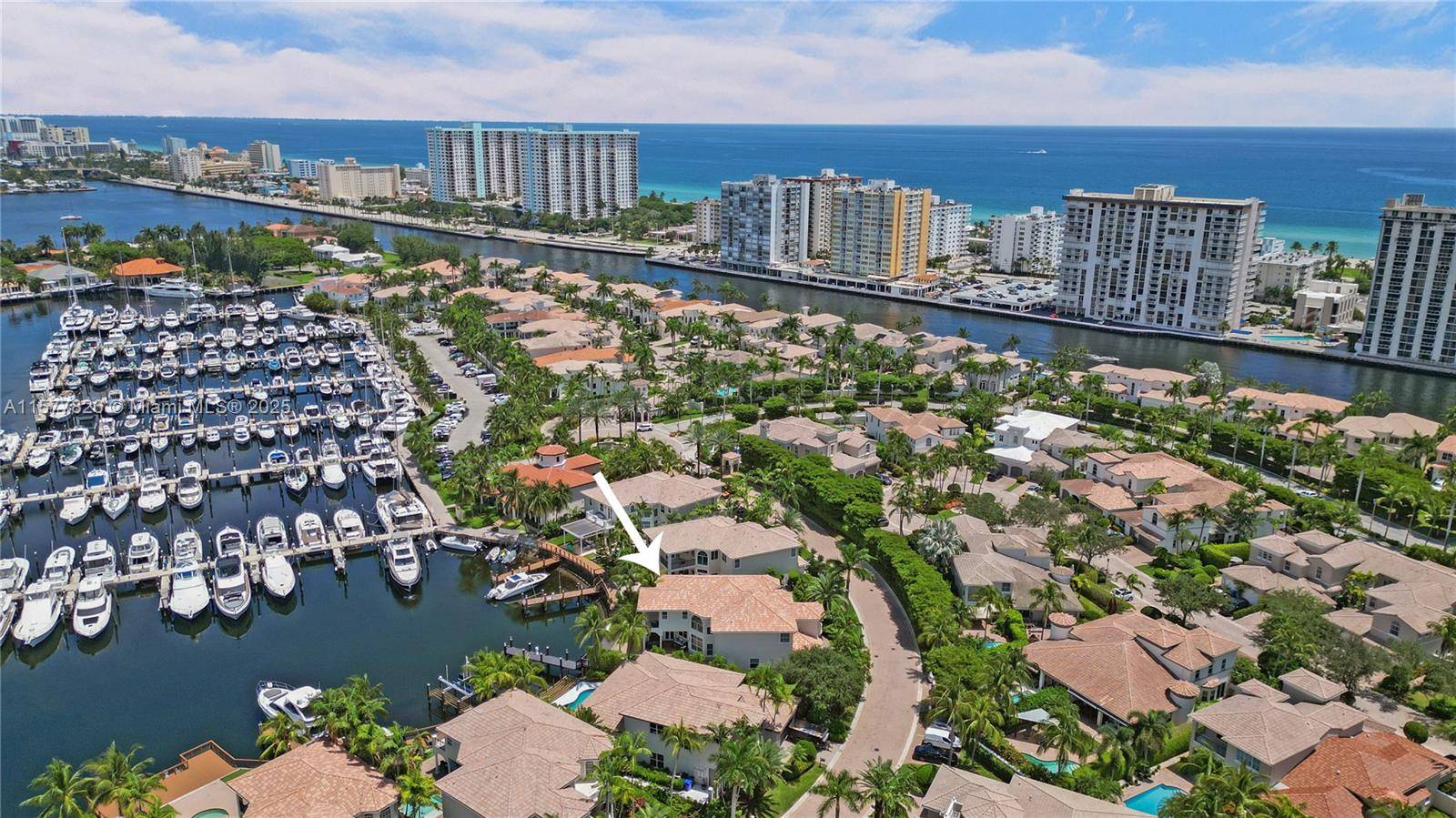 WATERFRONT LUXURY HOME with a boat dock for large vessels in guard gated Harbor Islands !