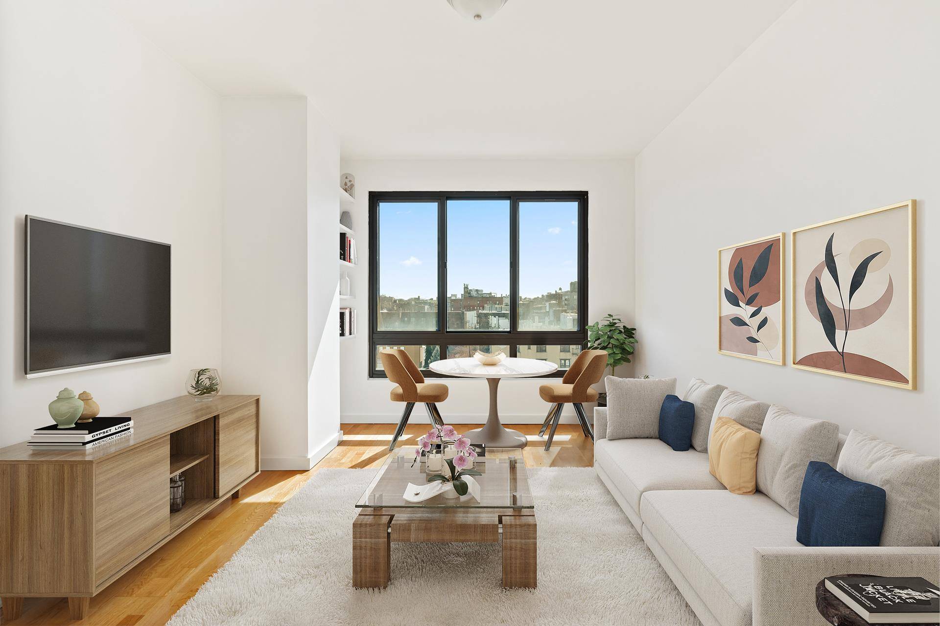 Studio home in full service building with fantastic light and views of Park Slope !